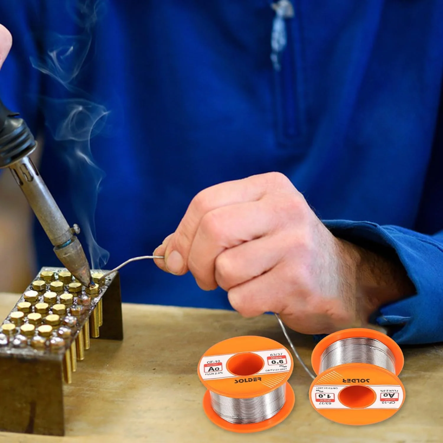 XIAQICA Solder 5 pieces 50 g solder with rosin core solder flux 0.6/0.8/1 mm with desoldering wire (2 mm/1.5 m) for DIY welding work and electrical repairs - Image 7