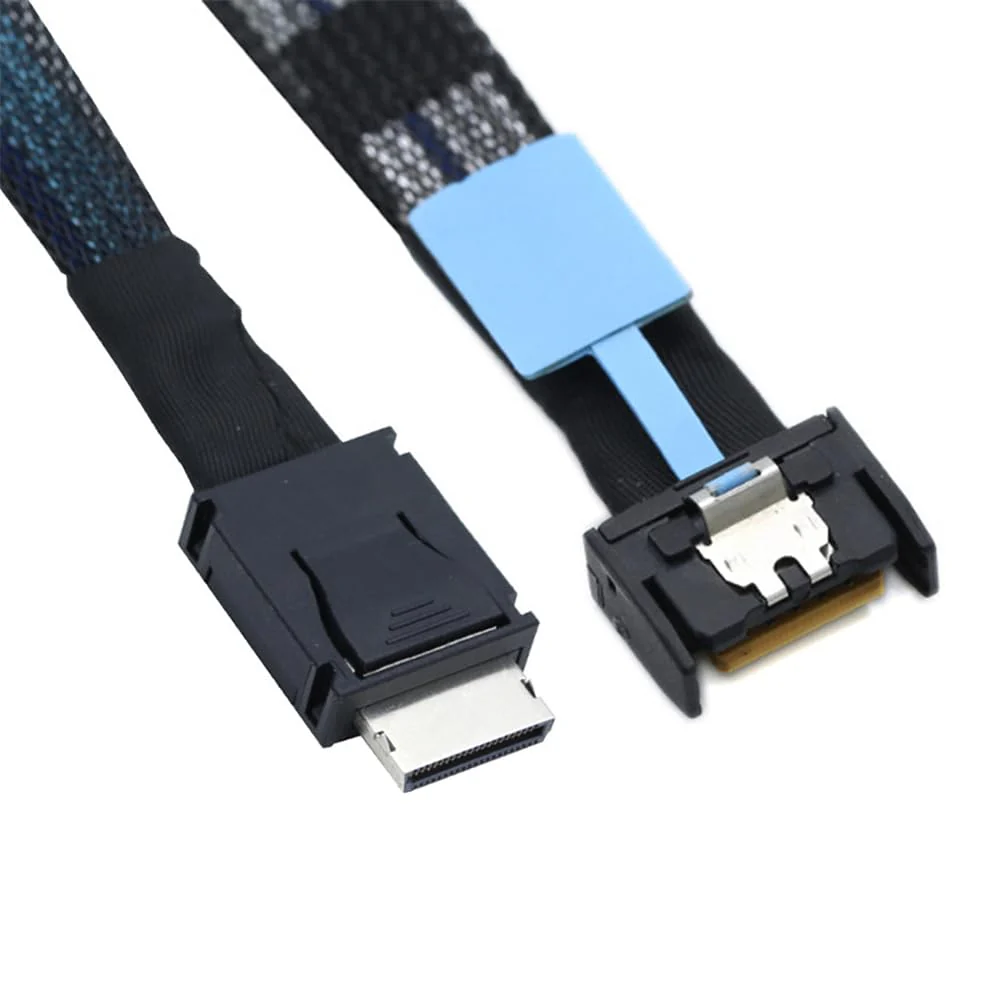 Xiwai PCI-E 5.0 MCIO PCI-E Mini Cool Edge IO 4i 38Pin Male to Oculink 4X SFF-8611 Extender Cable 50cm/1.6ft MCIO 4i to SFF-8611