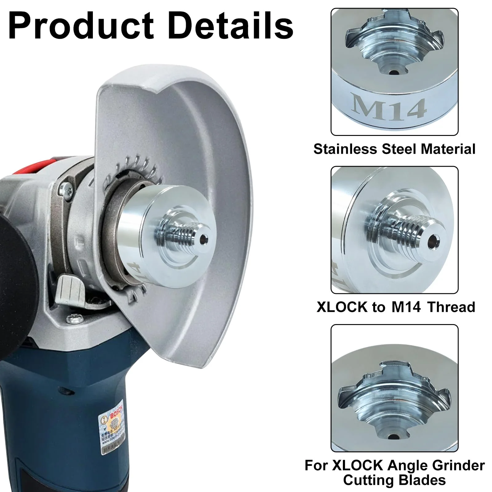 XLOCK Adapter to M14 Thread Adapter Kit with Grinder Quick Change Nut, Suitable for 22.23mm Arbor Saw Blades, XLOCK Angle Grinders - Image 5