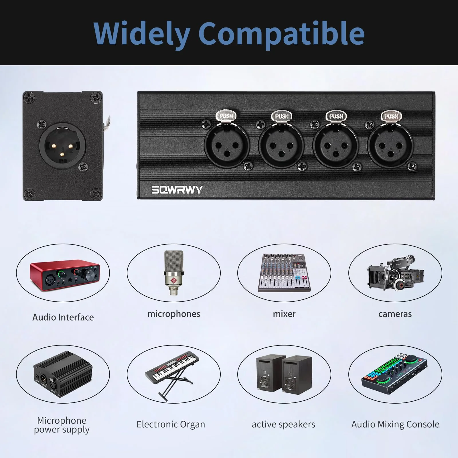 XLR 1 Male to 4 Female Audio Adapter, XLR Splitter Box 1-in 4-Out, 3-Pin Line Output Converter for Professional Use, Secure Locking Connectors, Lossless Audio Transmission for Studio & Live - Image 4
