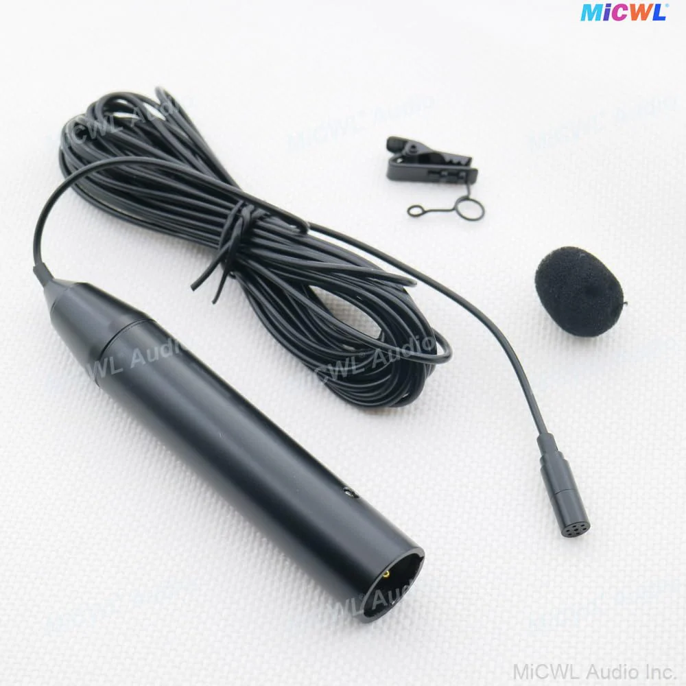 XLR 48V Phantom Power 3Pin Lavalier Microphone Tie Clip 5m Wire Lapel Microfone - Image 2
