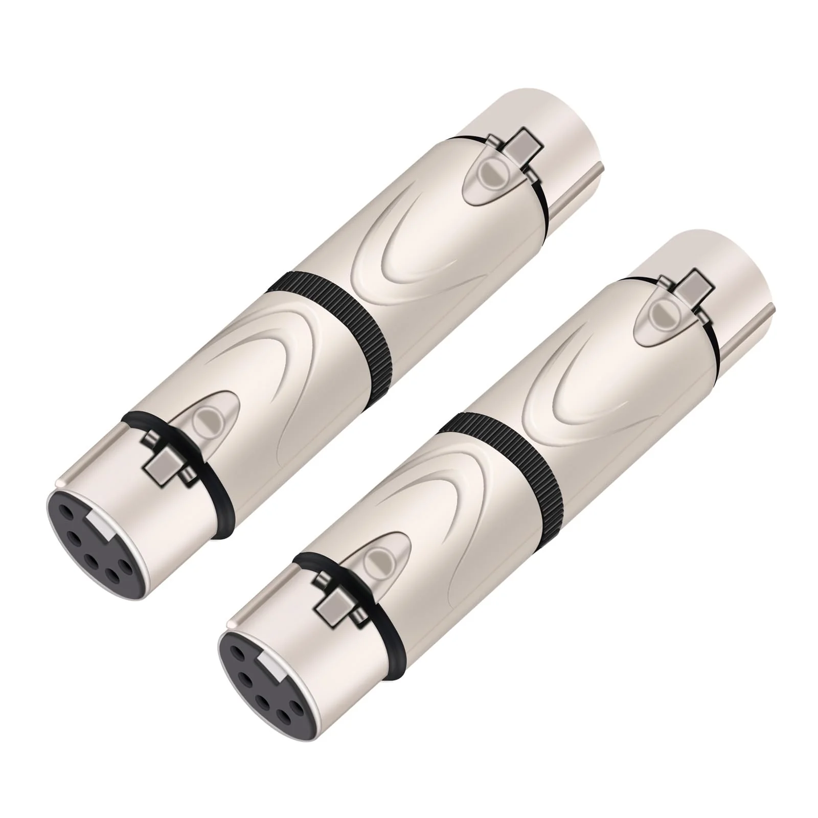 XLR Adapter, 5 Pin Female to 5 Pin Female Connector for DMX Audio Mixer Mic Extension - 2 Pack 5PIN XLR Female to 5PIN XLR Female(D1069)