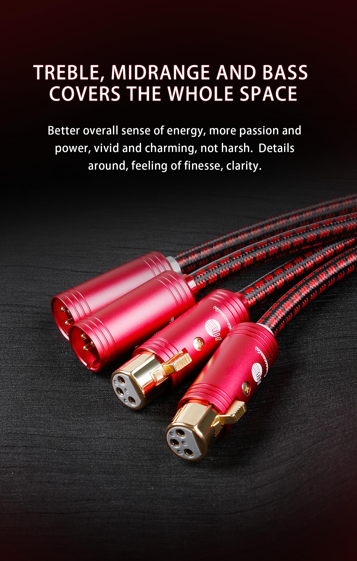 XLR Balanced Audio Cable,Ultra High Purity Oxygen Free Copper Multi - Stranded Conductor, Robust Dual Shielding (Aluminum Foil + Copper Braiding), 24K Gold - Plated Connectors for HiFi Systems 4.92ft 4.92ft/1.5m - Image 5