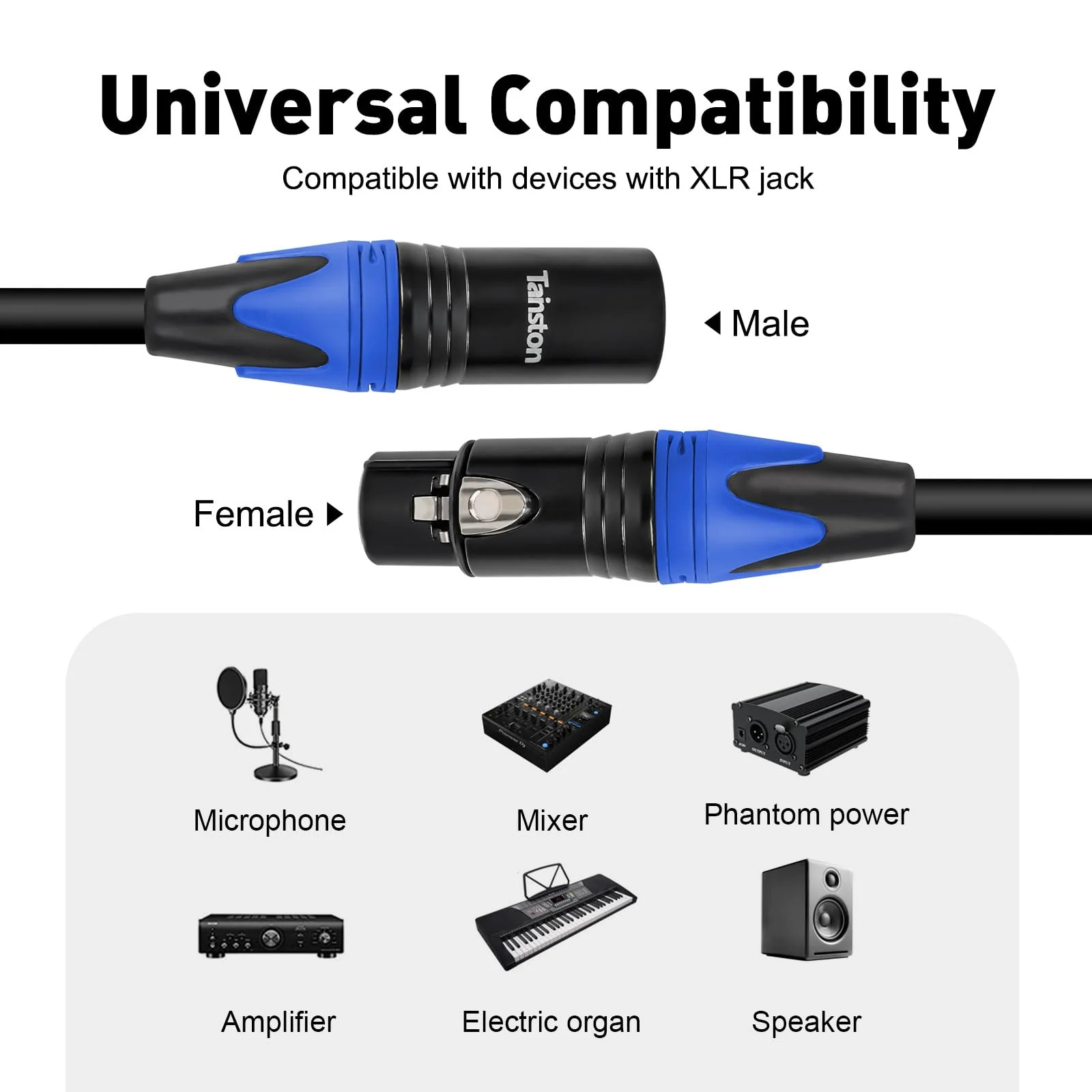 XLR Cable 25 Feet 2 Pack Premium XLR Microphone Cable 3-Pin Balanced Microphone Mic Cord Male to Female XLR Speaker Cable 25 FT - Image 2