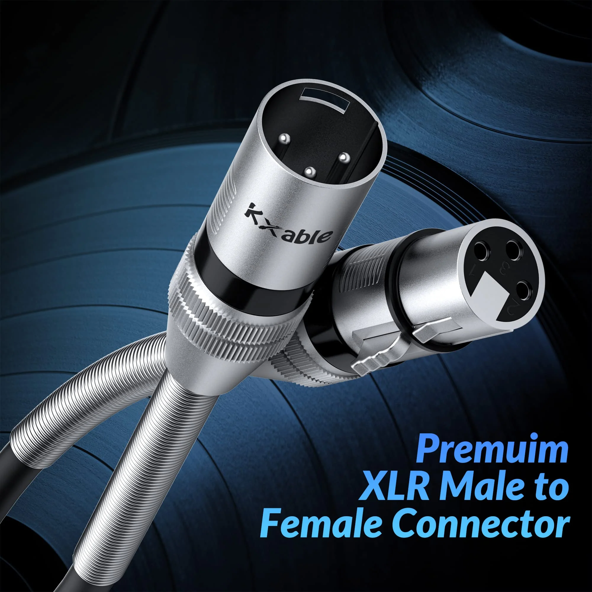XLR Cable 8 Feet (2 Pack), 22AWG, Zinc Alloy Shells, XLR Male to Female Heavy Duty Cable, 3 Pin Balanced Shielded Microphone Cord, Durable & Flexible Patch XLR Cable, Metal Spring SR-Black 8FT 2-Pack - Image 4