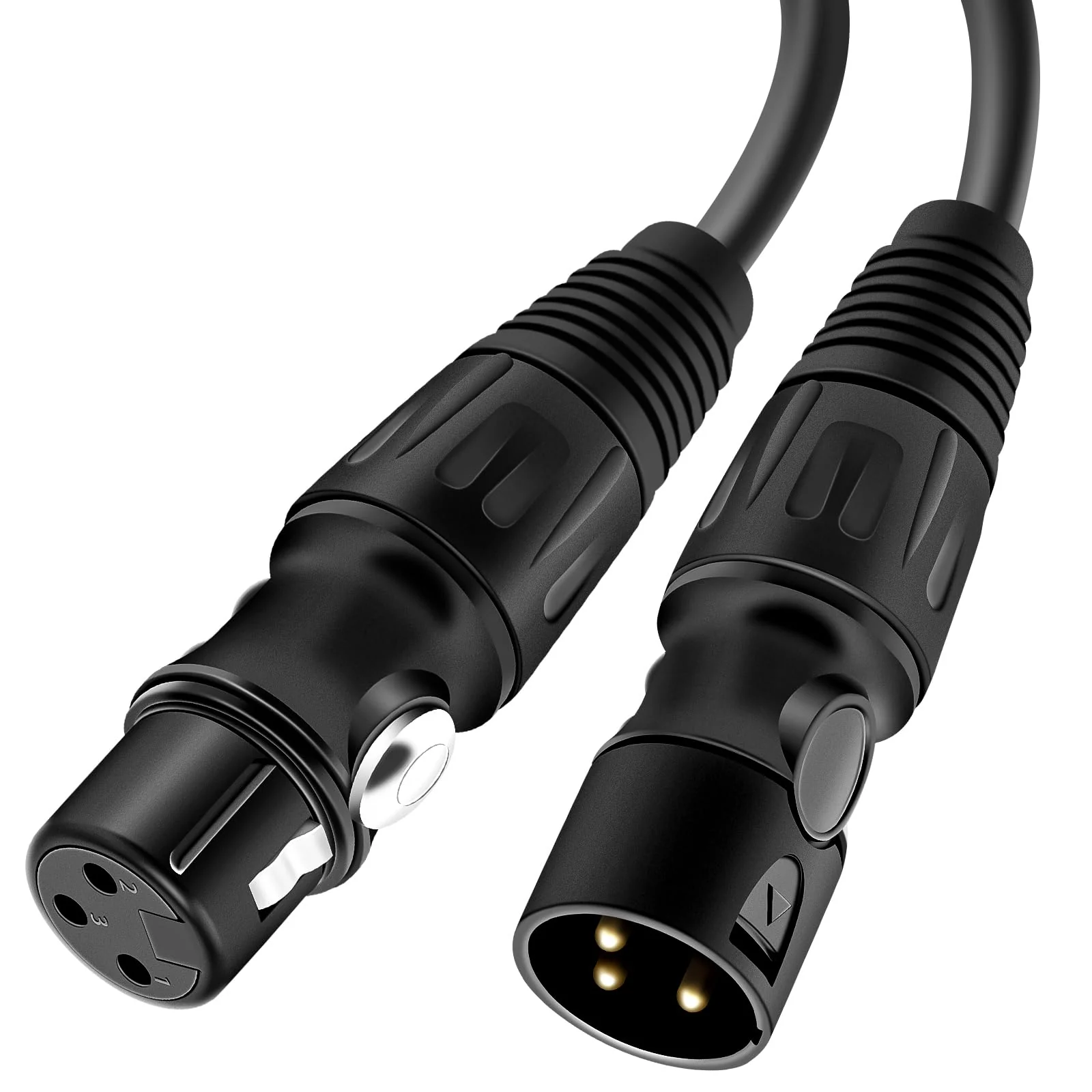 XLR Cables, 20ft Microphone Cable, 3 Pin XLR Balanced Male to Female Mic Cord, XLR Speaker Cable, Black 20 Feet