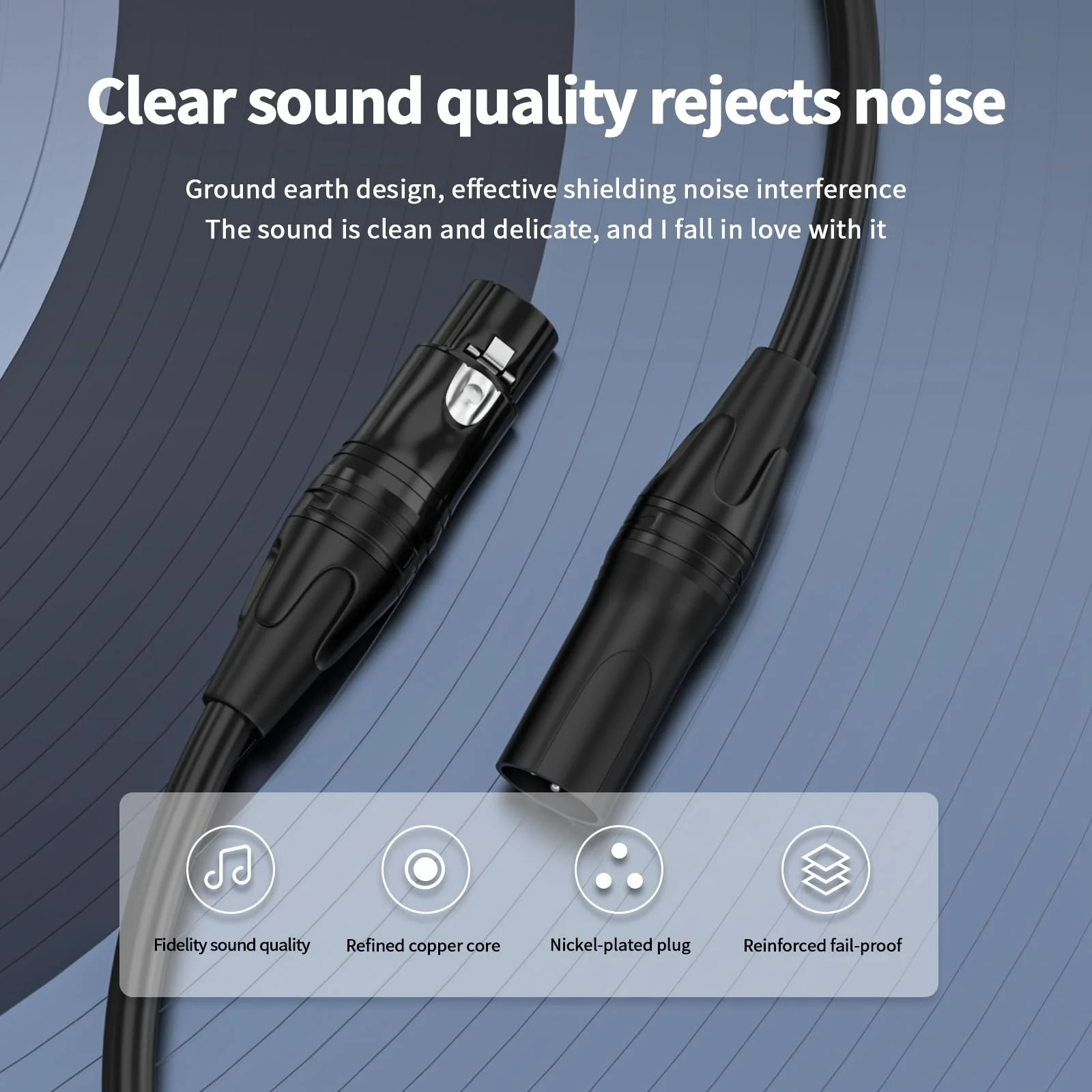 XLR Cables - 4 Pack Gold-Plated 10ft Balanced Mic & Speaker Cable 10FT-4PACK-XLR Cables - Image 3