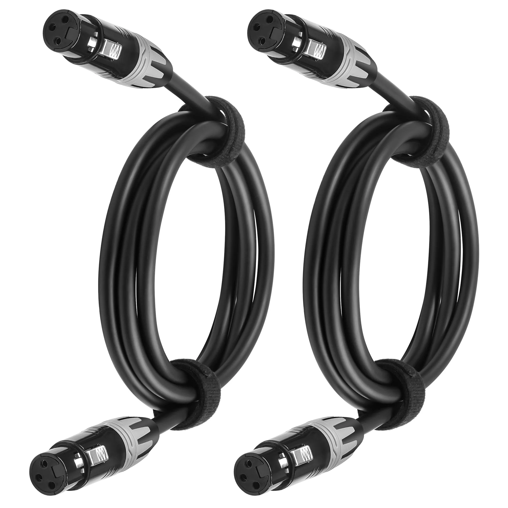 XLR Cables 5 Ft, 3-Pin XLR Female to Female Microphone Cables, Pro Grade 22 AWG (OFC) Balanced XLR Short Cables- 2 Pack 5 Feet