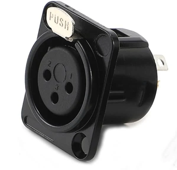 XLR Female Jack 3 Pin Panel Mount Jacks, XLR Female Socket Audio Speaker Microphone Connector 8Pcs,Black Metal Housing. - Image 5