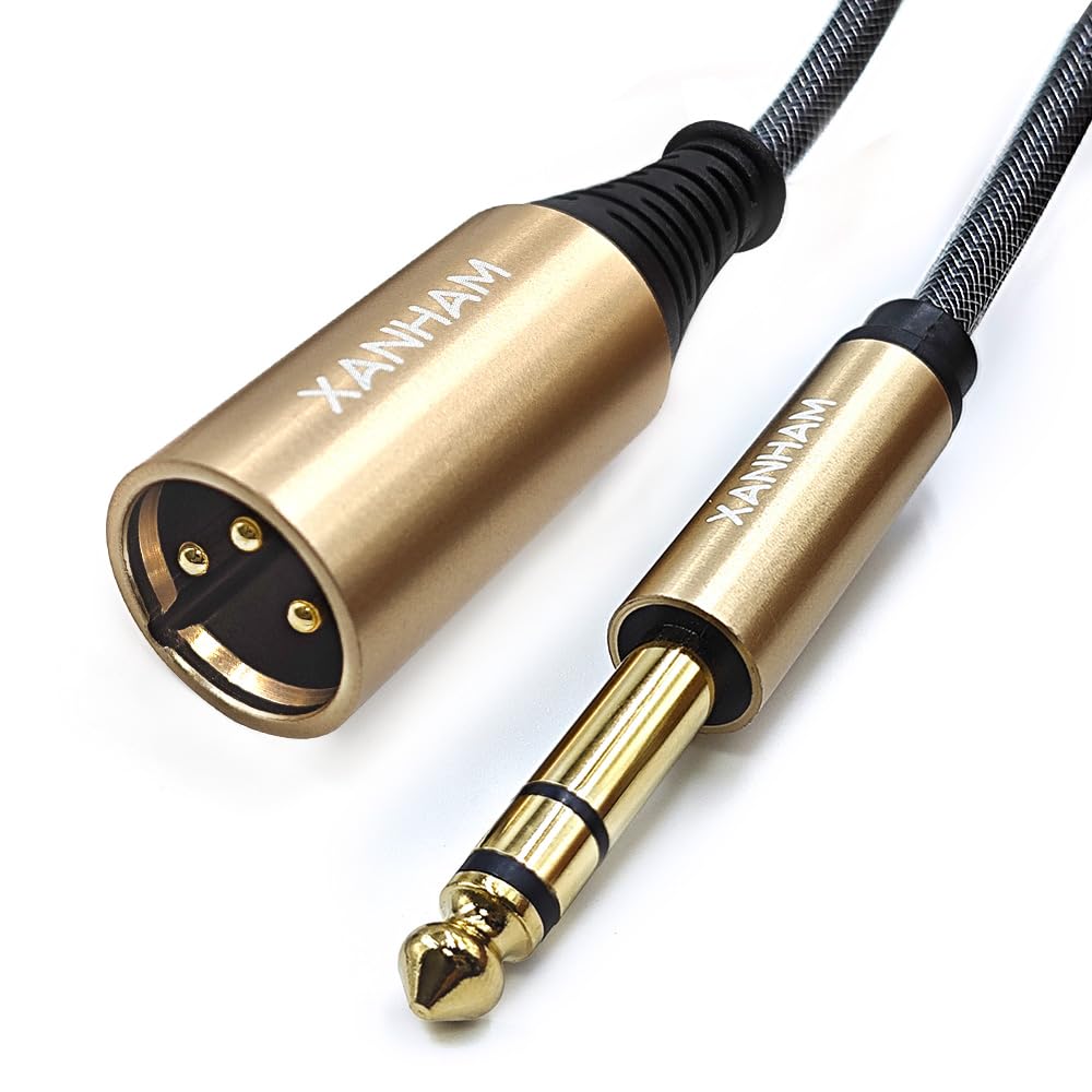 XLR Male to 1/4 Inch(6.35mm) Male 16 Feet/5 Meter TRS Balanced Cable XLR to Quarter Inch Jack Patch Cord for Speaker and Microphone 5 m