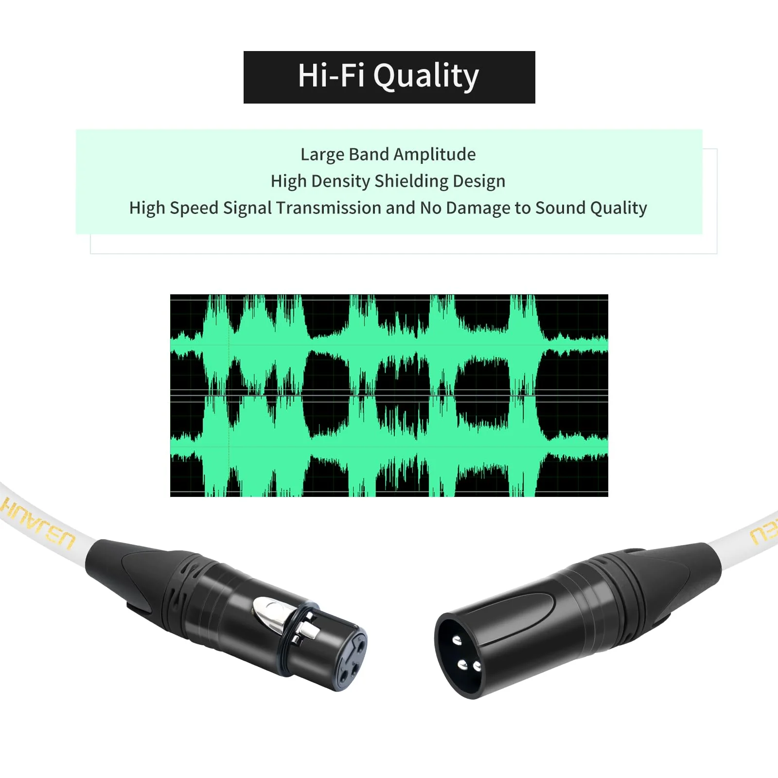 XLR Male to Female 25ft Microphone Cable Oxygen-Free Copper (OFC) XLR Male to Female Cord 3-pin Balanced Microphone Speaker Cable-2 Pack 25Feet - Image 3