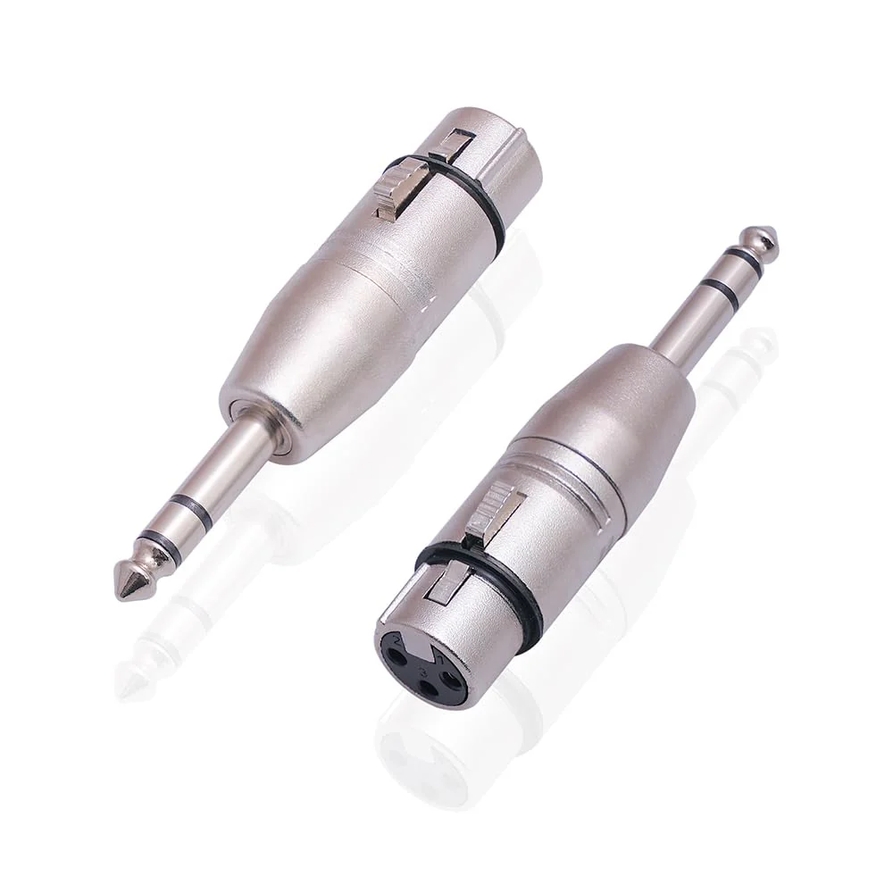 XLR to 1/4 Adapter XLR Female to 1/4 XLR Adapter 6 Pack Zinc Alloy Stereo Mixer Microphone Audio Adapter Connector 6.35mm Female XLR to 1/4 and Male to XLR Female Adapter - Image 3