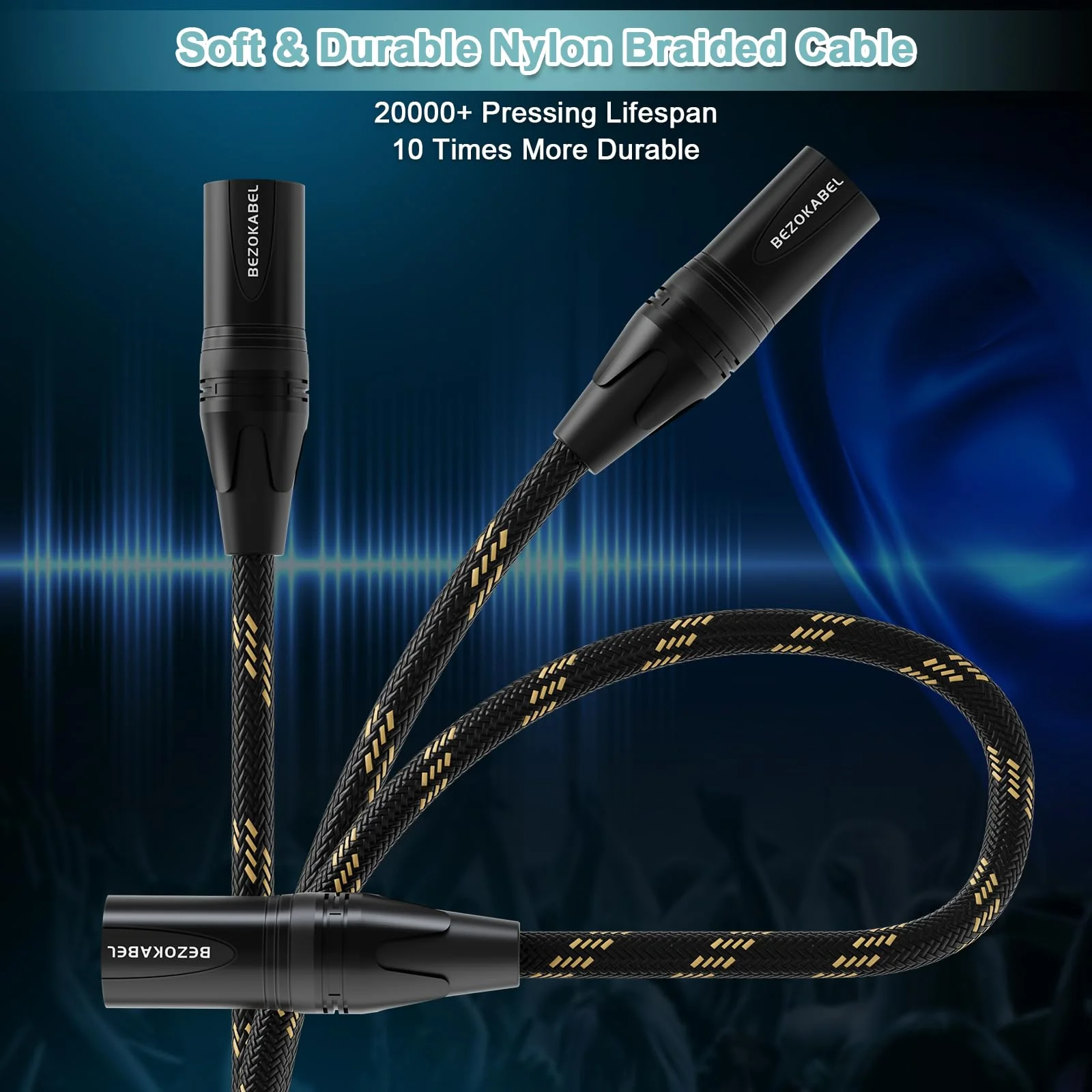 XLR to 1/4 inch(6.35mm), XLR Male to 1/4 Male 15ft 2packs, trs to xlr Cable, Quarter Inch to XLR Microphone Cable Nylon Braided 15ft 2Pack XLR Male to 6.35 - Image 5