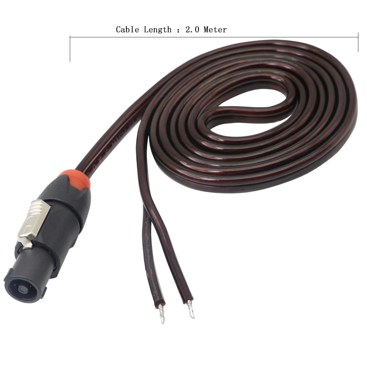 XMSJSIY Speakon Speaker Cable Bare Wire Open End Cable, Speakon to Speaker Wire Audio Cord Amplifier Connection Cord for DJ/PA with Twist Lock (Male) Male - Image 3