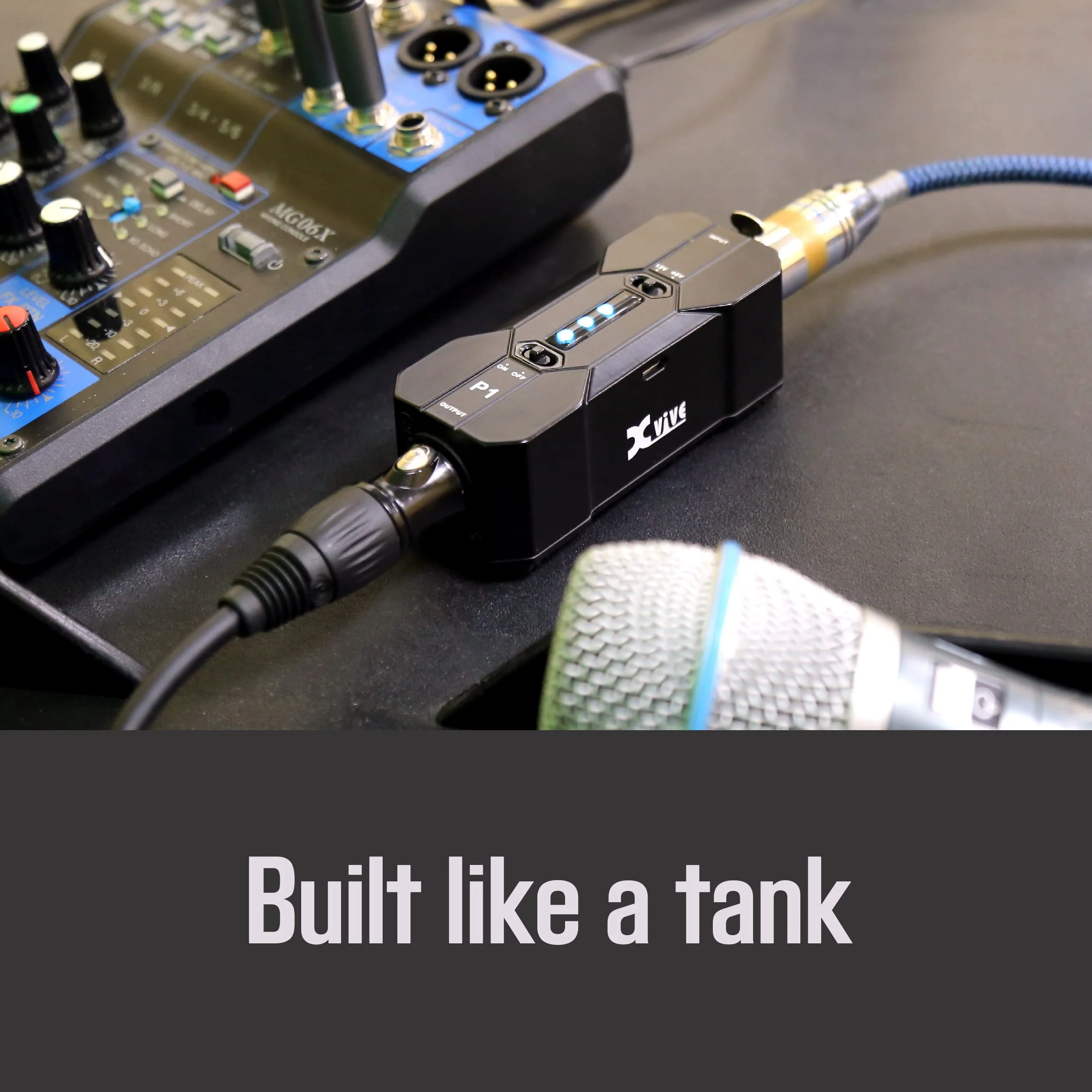 Xvive P1 Phantom Power Supply for Microphone Preamp,Condenser Microphones,Shotgun Mic,with XLR Cable P1+XLR - Image 6