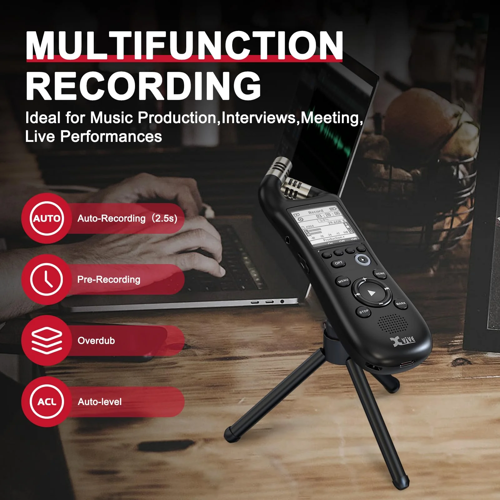 Xvive XV1-R Portable Stereo Recorder and Audio Interface - Image 5