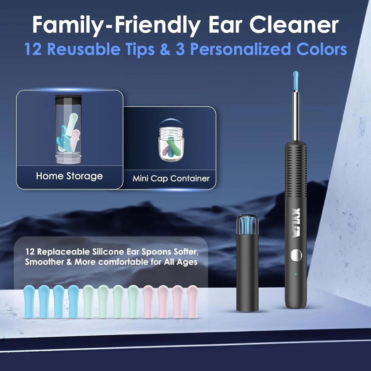 Xylla Ear Wax Remover Otoscope 1920P HD Ear Wax Removal IP67 Waterproof WiFi Otoscope 360° Wide Angle Ear Cleaner with 6 LEDs Portable Pleasure of Ear Cleaning (Black) Black - Image 3