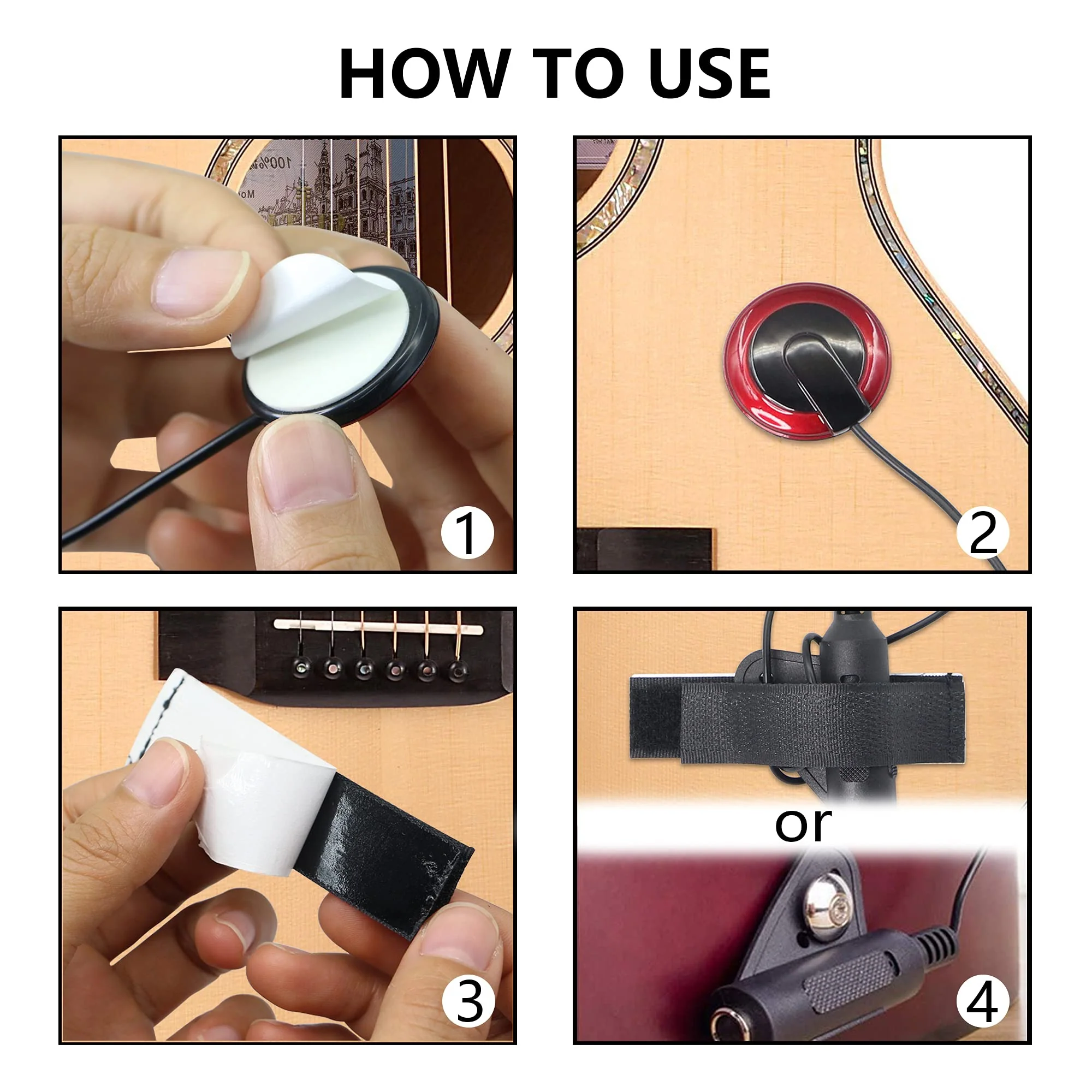 YACSEJAO Contact Microphone Piezo Pickup Violin Microphone Pickup for Guitar, Ukulele, Violin, Mandolin, Banjo, Kalimba, Bass & Acoustic Electric Transducer with Cable - Image 5