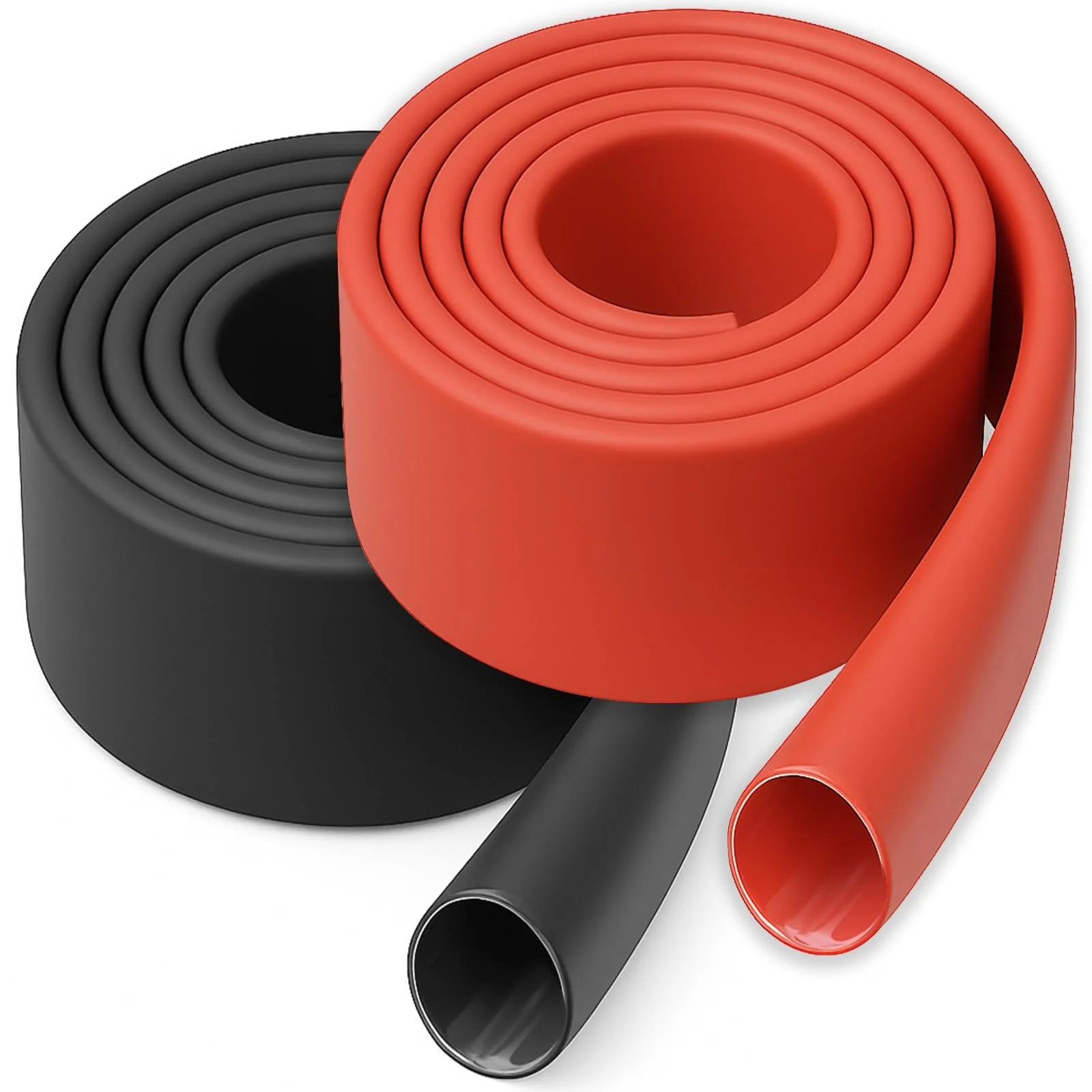 YAMXIN Heat Shrink Tube 30 mm Diameter, 3:1 with Adhesive, Double-Walled, Waterproof and Wear-Resistant, 1 m Black and 1 m Red Ø30mm - 1m x 2 Stück