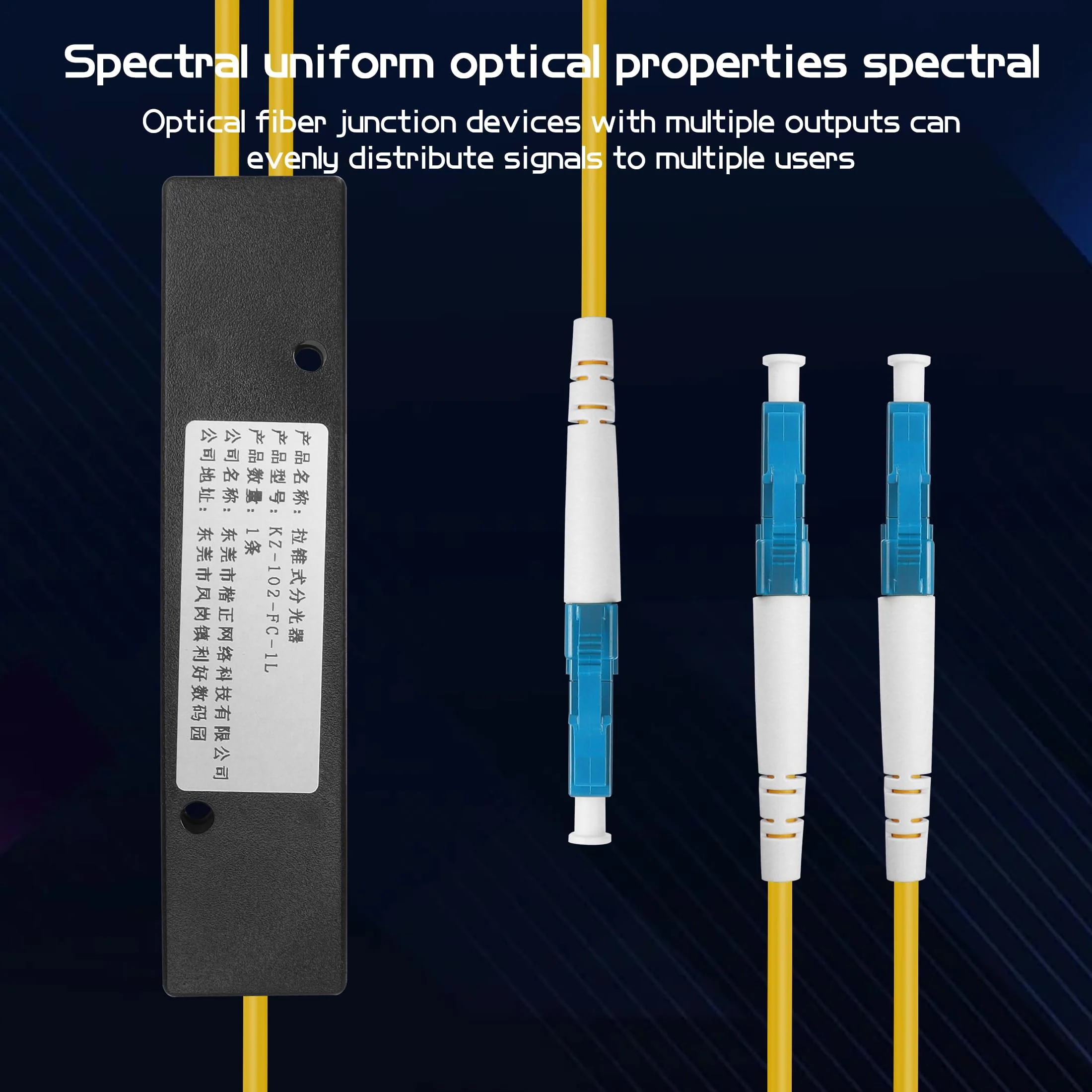 YAODHAOD Optical Splitter, SC/UPC LC/UPC FC/UPC Fibre Optic PLC Splitter (Fiber Splitter) Simplex Singlemode, 1X2, for CATV, FTTH, FOS (Yellow, LC/UPC) yellow - Image 4