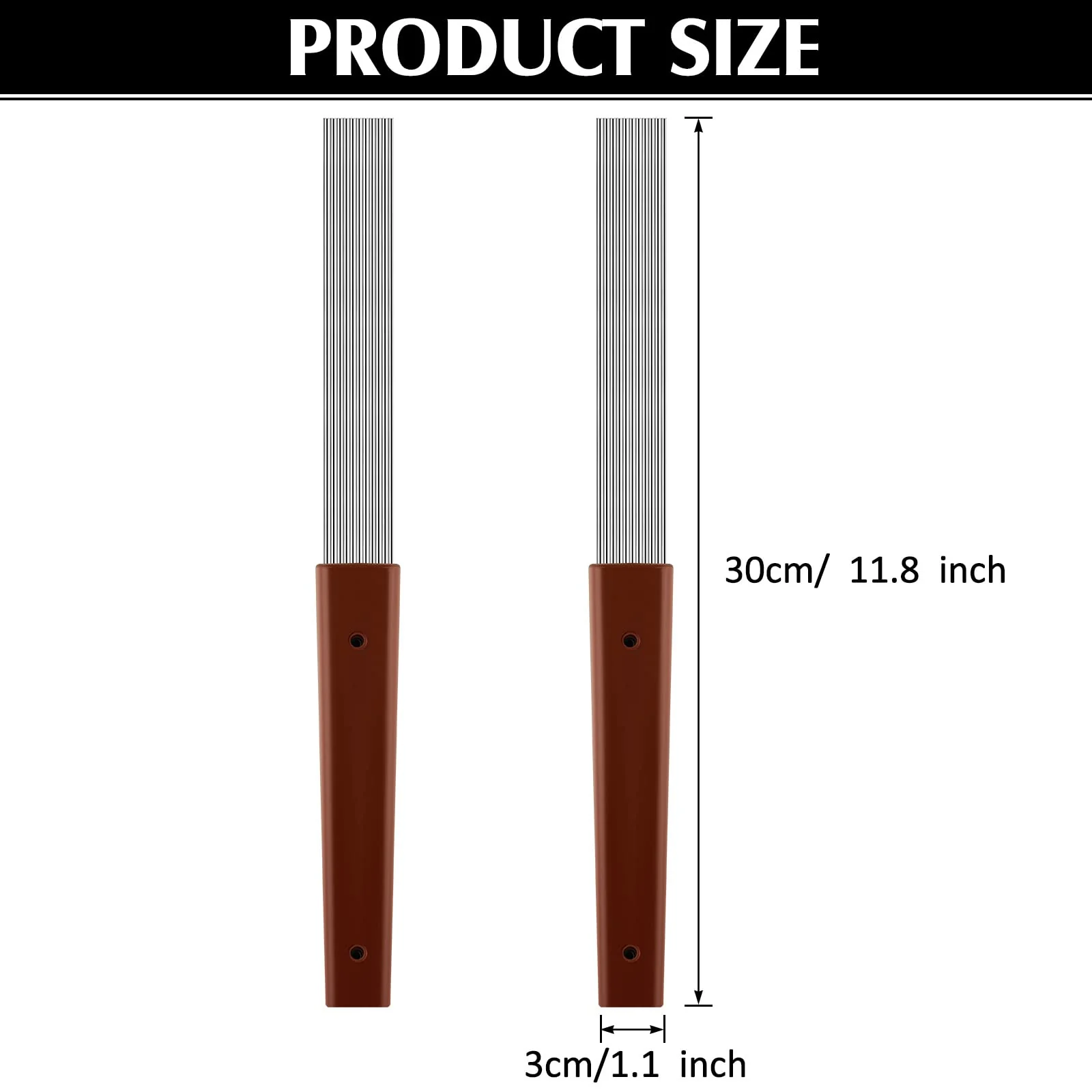 Yeshone 2 Pcs Guiro Scraper Comb Style Scraper 12 Inch Professional Scraper Stainless Steel Guiro Percussion Guiro Dominicana Instruments Equipped with 11 Steel Rods, Gifts for Christmas - Image 2