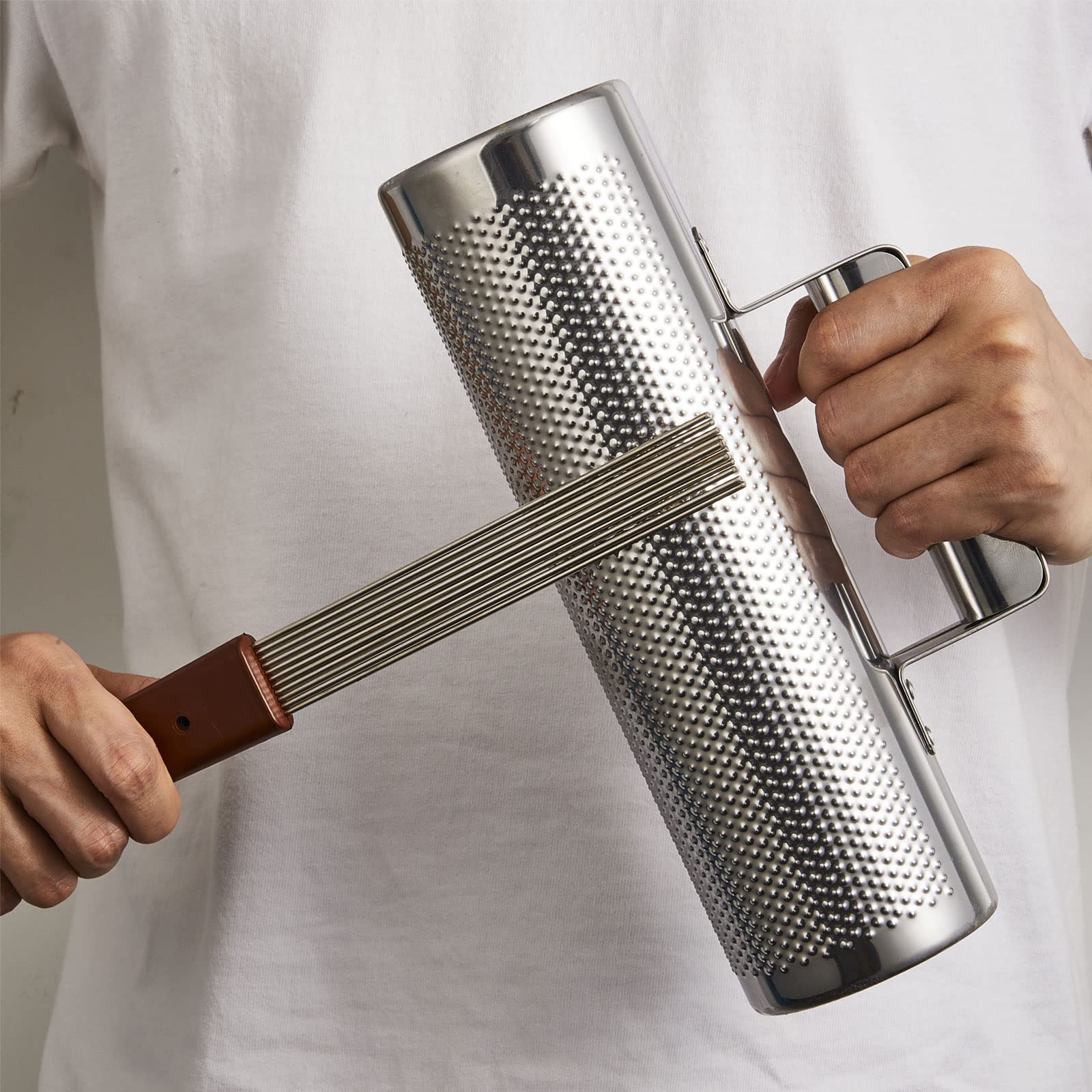 Yeshone 2 Pcs Guiro Scraper Comb Style Scraper 12 Inch Professional Scraper Stainless Steel Guiro Percussion Guiro Dominicana Instruments Equipped with 11 Steel Rods, Gifts for Christmas - Image 3