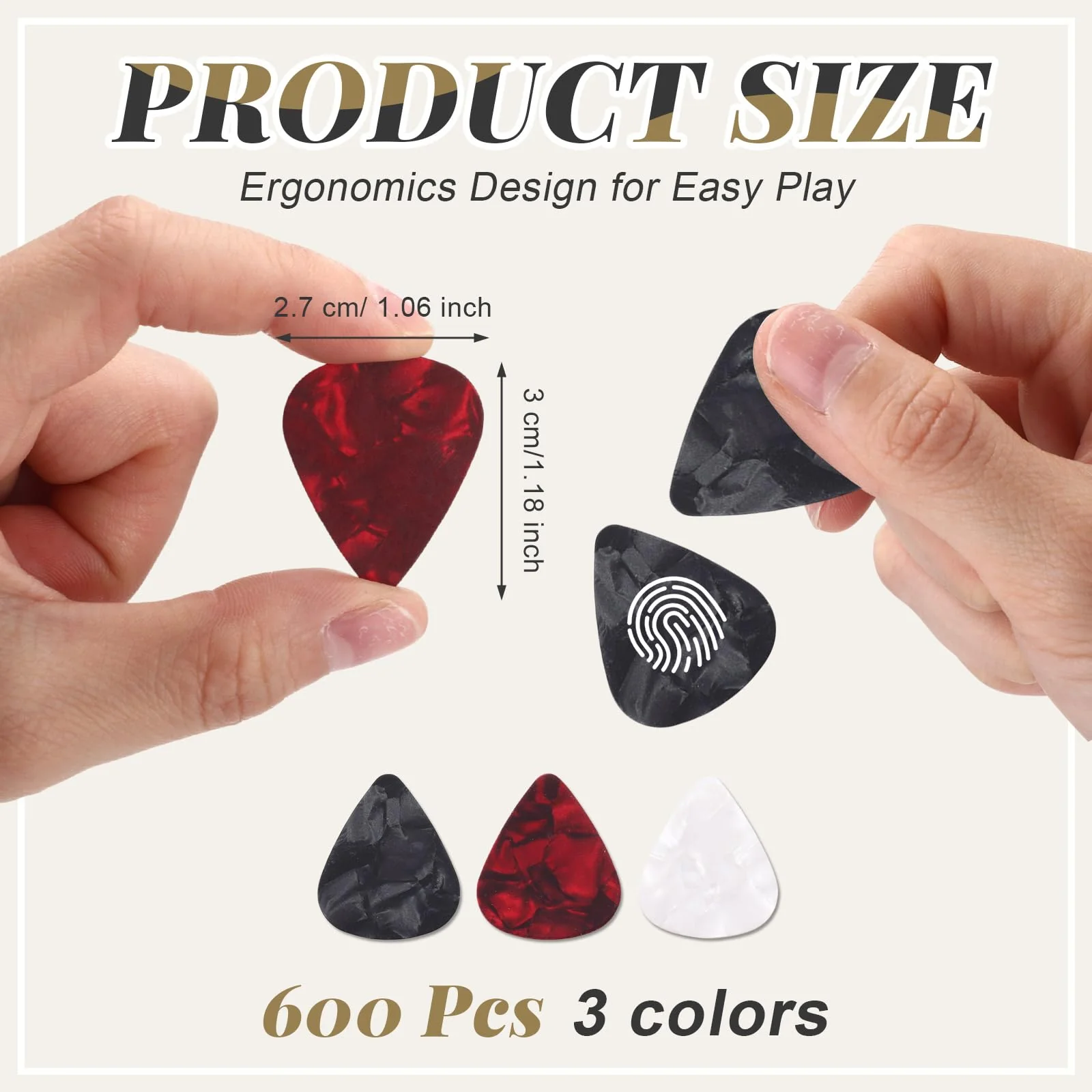 Yeshone 600 Pcs Guitar Picks Bulk Celluloid Picks Plectrums for Electric Acoustic Guitar Thin Medium Heavy Plectrums(3 Colors,0.46, 0.71, 0.96 mm) 0.46, 0.71, 0.96 mm 3 Colors - Image 2