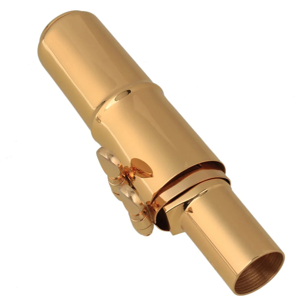 Yibuy B-flat Tenor Sax Saxophone Metal Mouthpiece Size #6 Gold Plated - Image 3