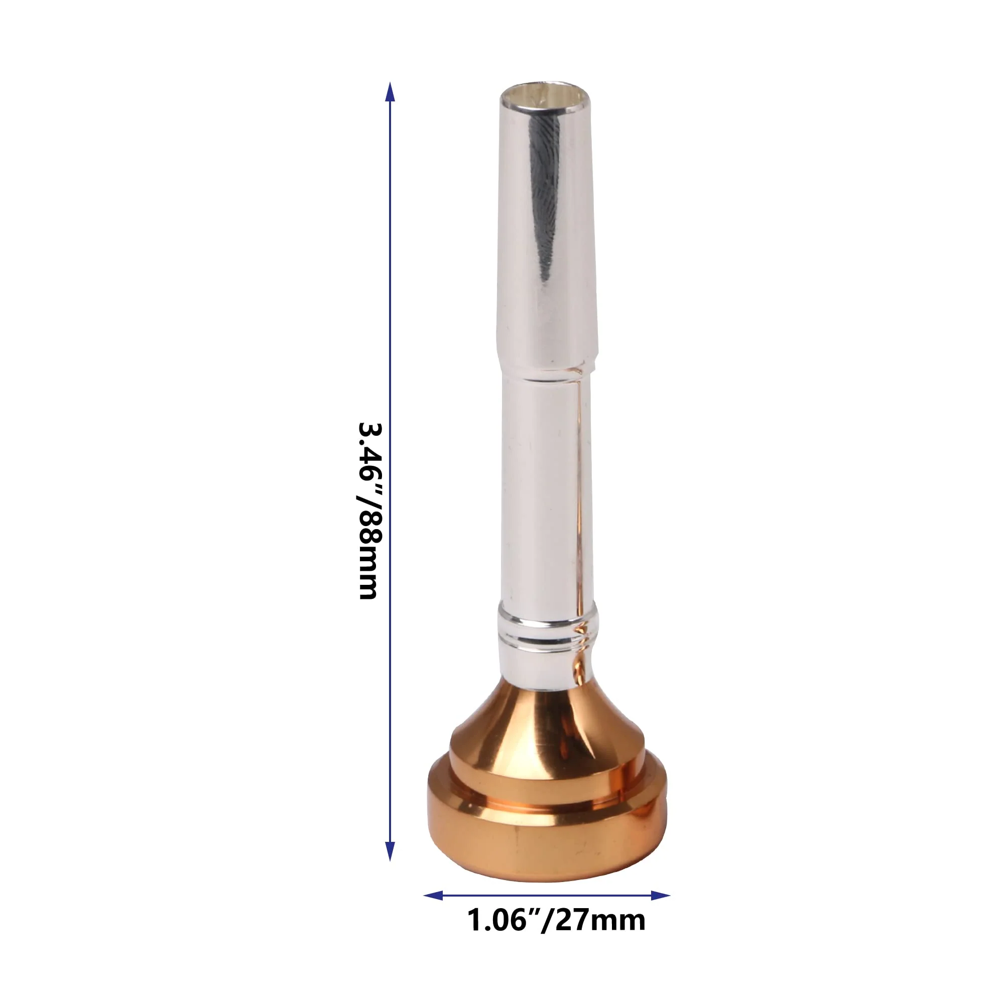 Yibuy Trumpet Mouthpiece Brass Gold Plated 8.8cm Long 2.2cm Wide Suitable for Trumpet Set of 4 - Image 4