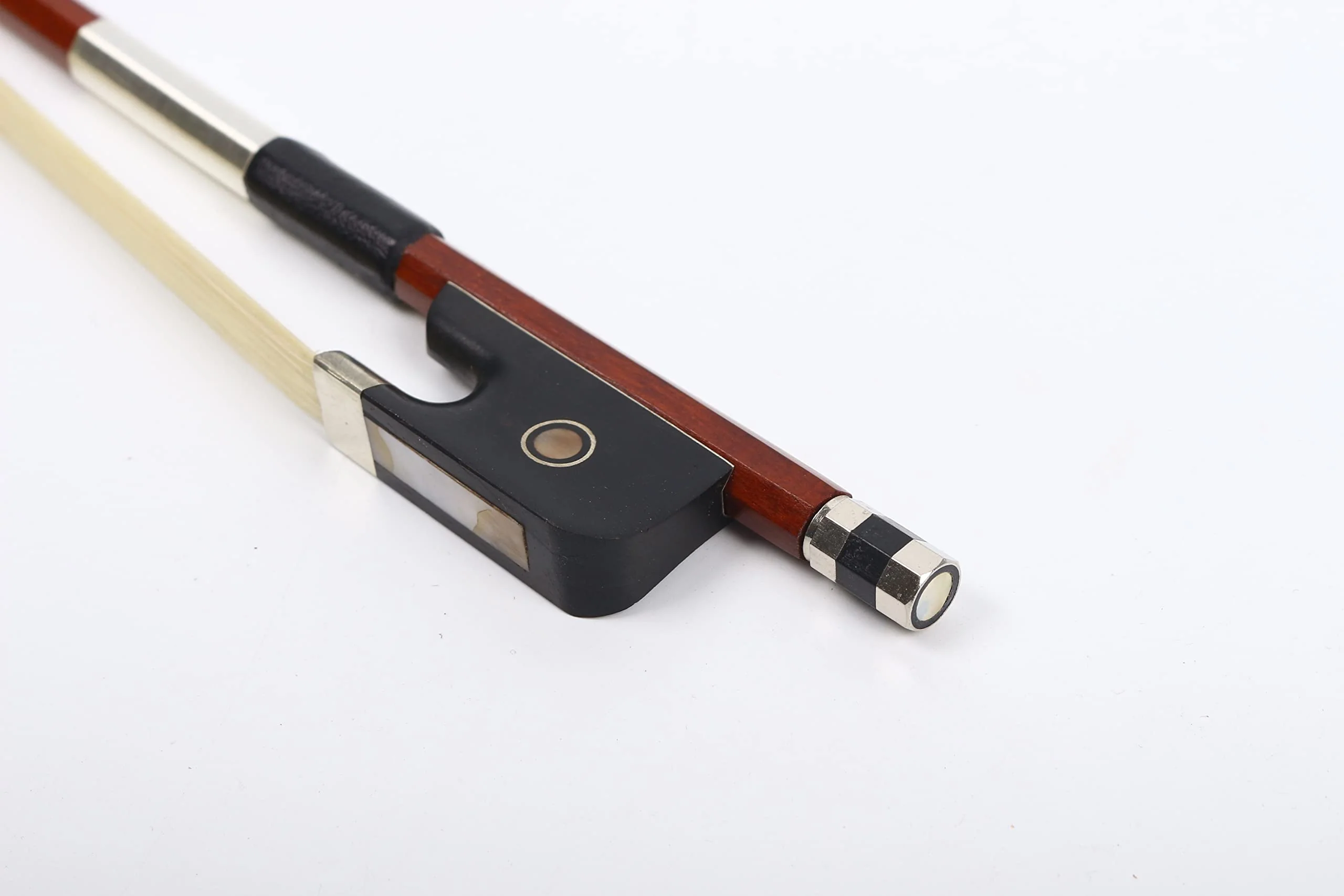 Yinfente 4/4 Cello Bow Full Size Bows Brazilwood Natural Mongolian Bow Hair Ebony Frog Straight (4/4) - Image 2