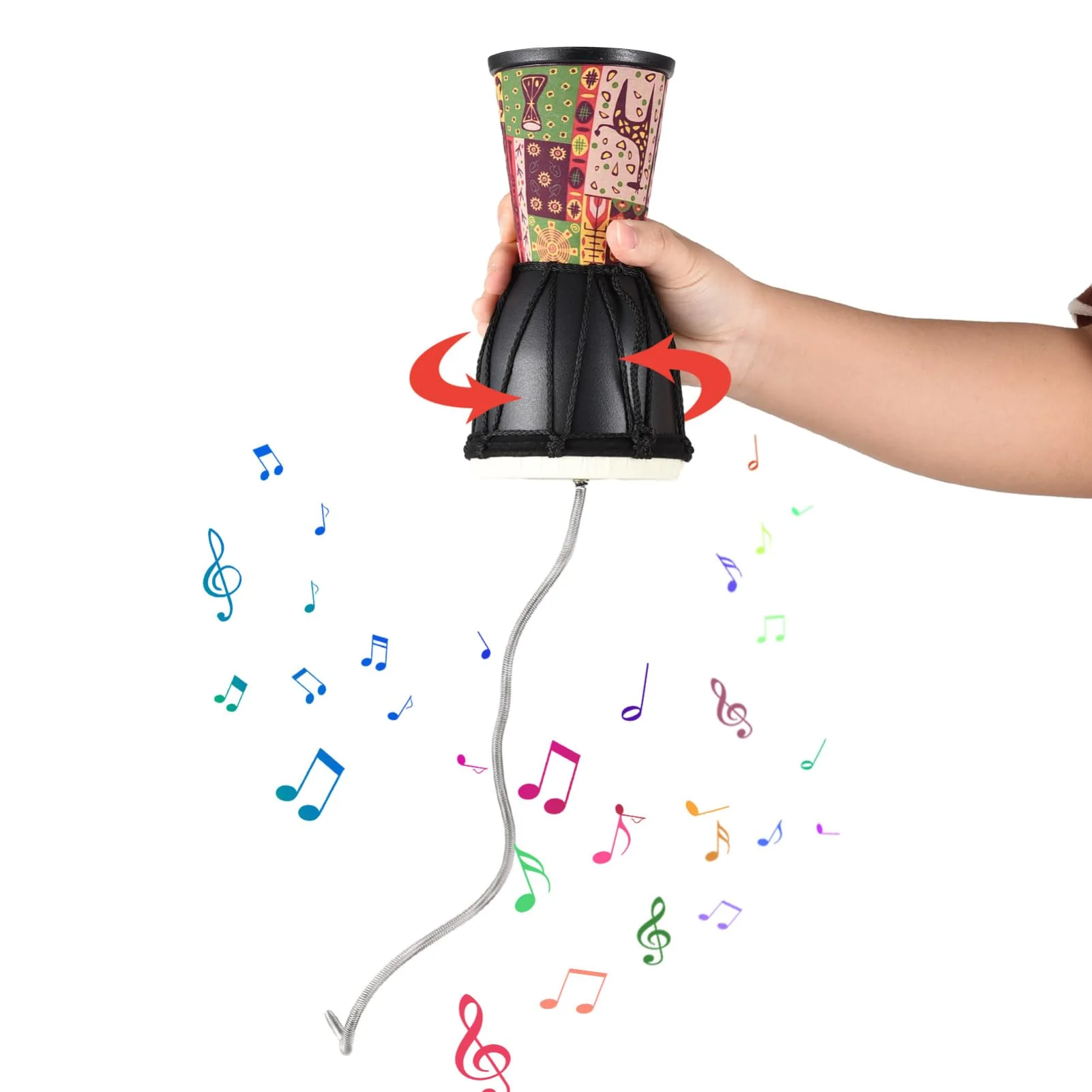 Yinhing 4 Inch Thunder Drum Instrument, Portable Lightweight PVC Drum Cavity Sound Effect Instrument, Bright Color #2 - Image 4