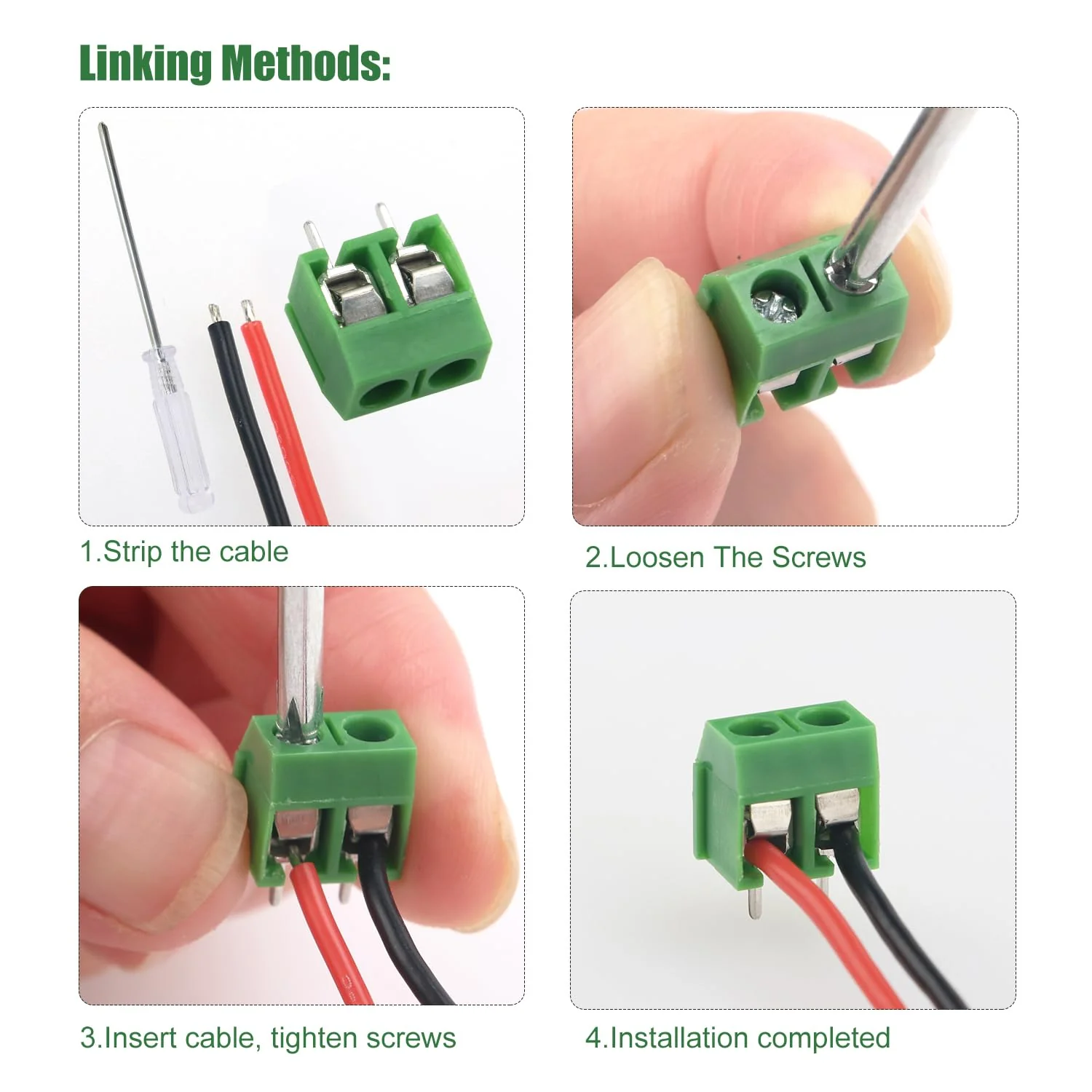 YIXISI PCB Mount Screw Terminal Block, 5 mm 2 Pin / 3 Pin / 4 Pin Screw Terminal Connector for Arduino DIY Project (85 x 2 Pin, 10 x 3 Pin, 5 x 4 Pin, Green) 2P+3P+4P - Image 4