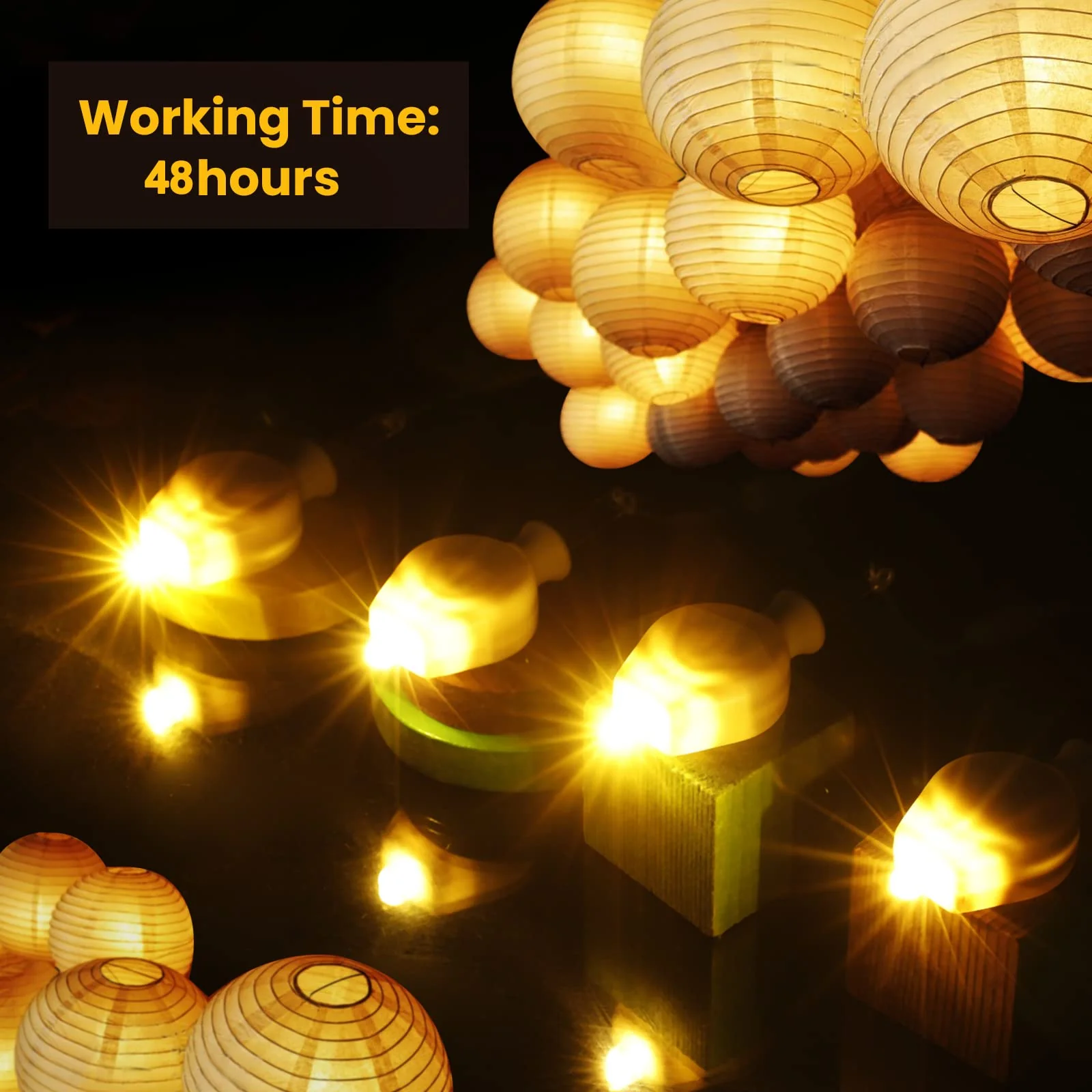 Yizhet 12 LED Balloon Lights, Warm White, for Wedding, Halloween, Christmas, Party Decoration, Lanterns and Balloons - Image 3