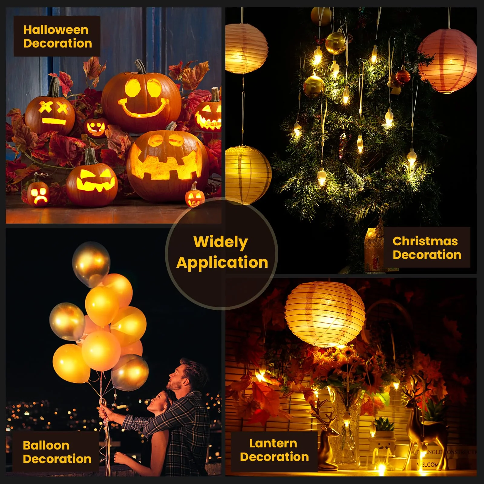 Yizhet 12 LED Balloon Lights, Warm White, for Wedding, Halloween, Christmas, Party Decoration, Lanterns and Balloons - Image 6