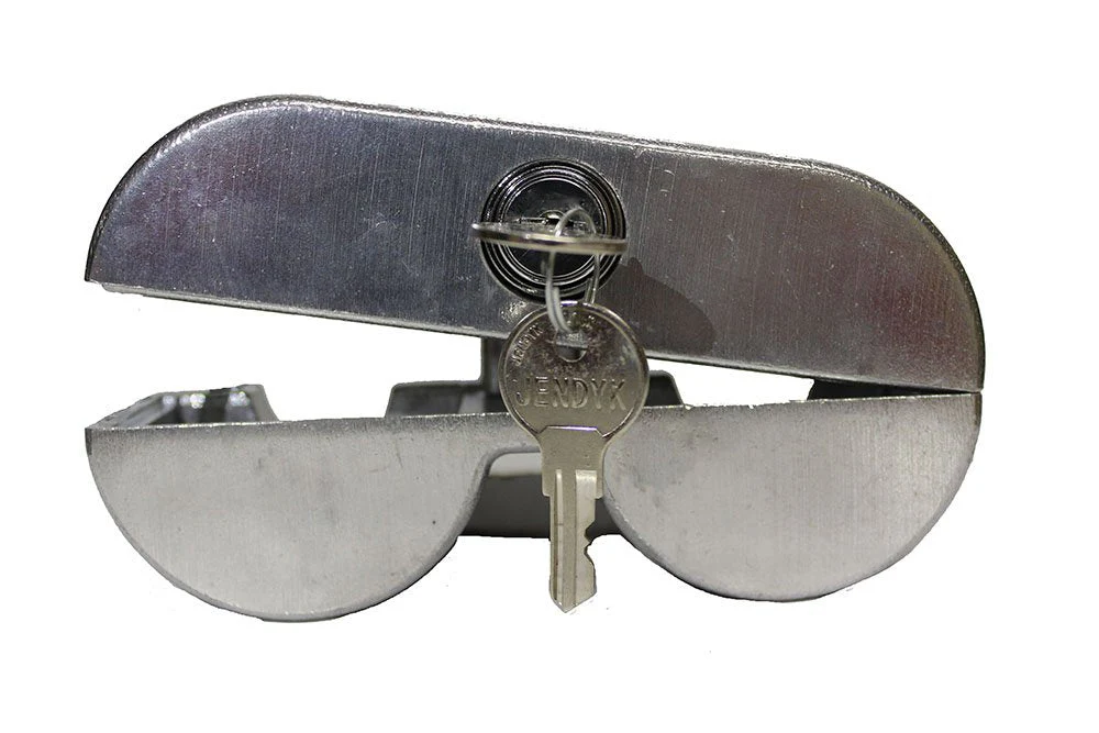 YOKEMK4-KA Double Knob Tractor Air Brake Lock (Keyed Alike), 1 Pack, Anodized Silver - Image 2