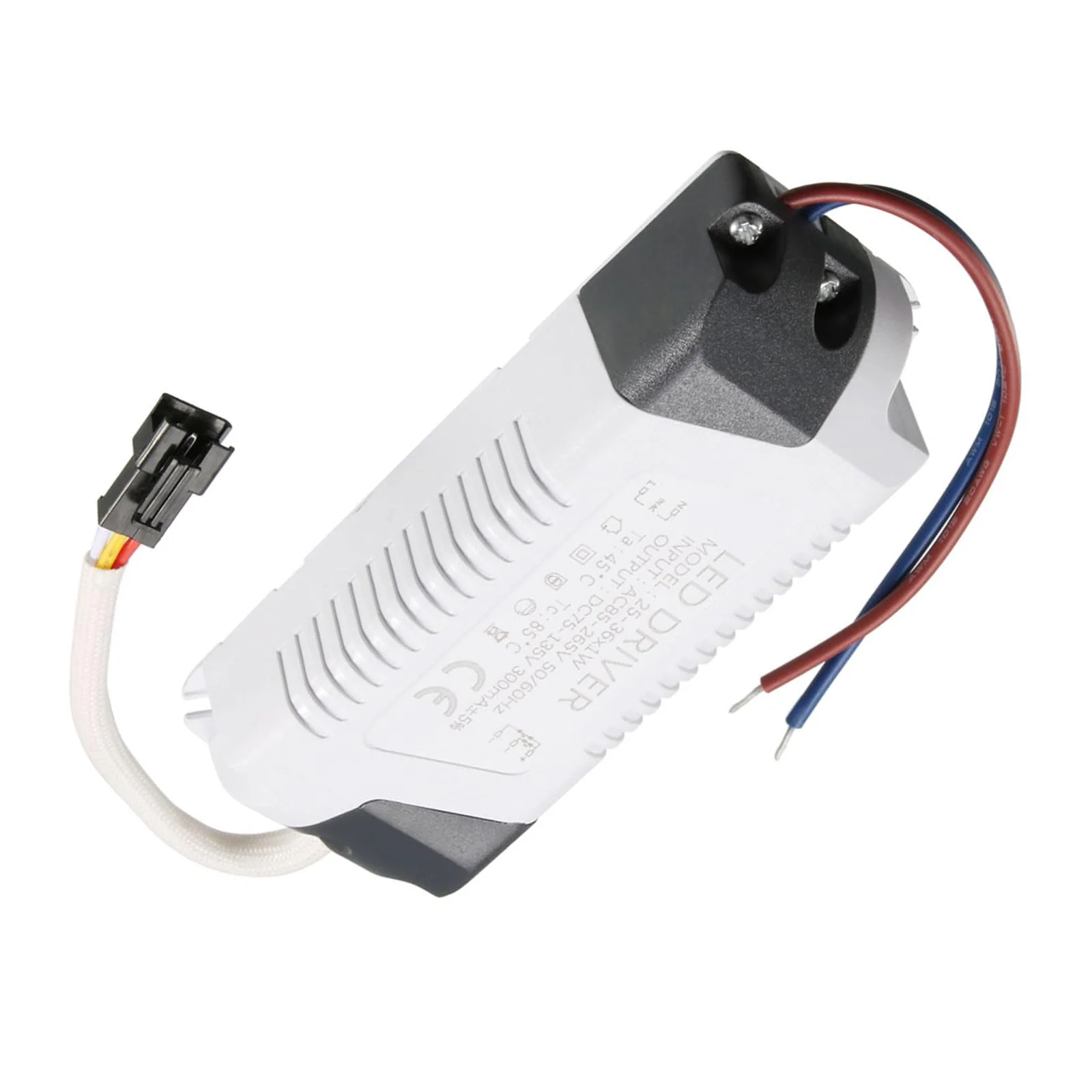 YOKIVE 25-36W Constant Current 300mA LED Driver AC 85-265V Comes with DC Connection Short Circuit Protection Ideal for LED Display (Output 75-135V)