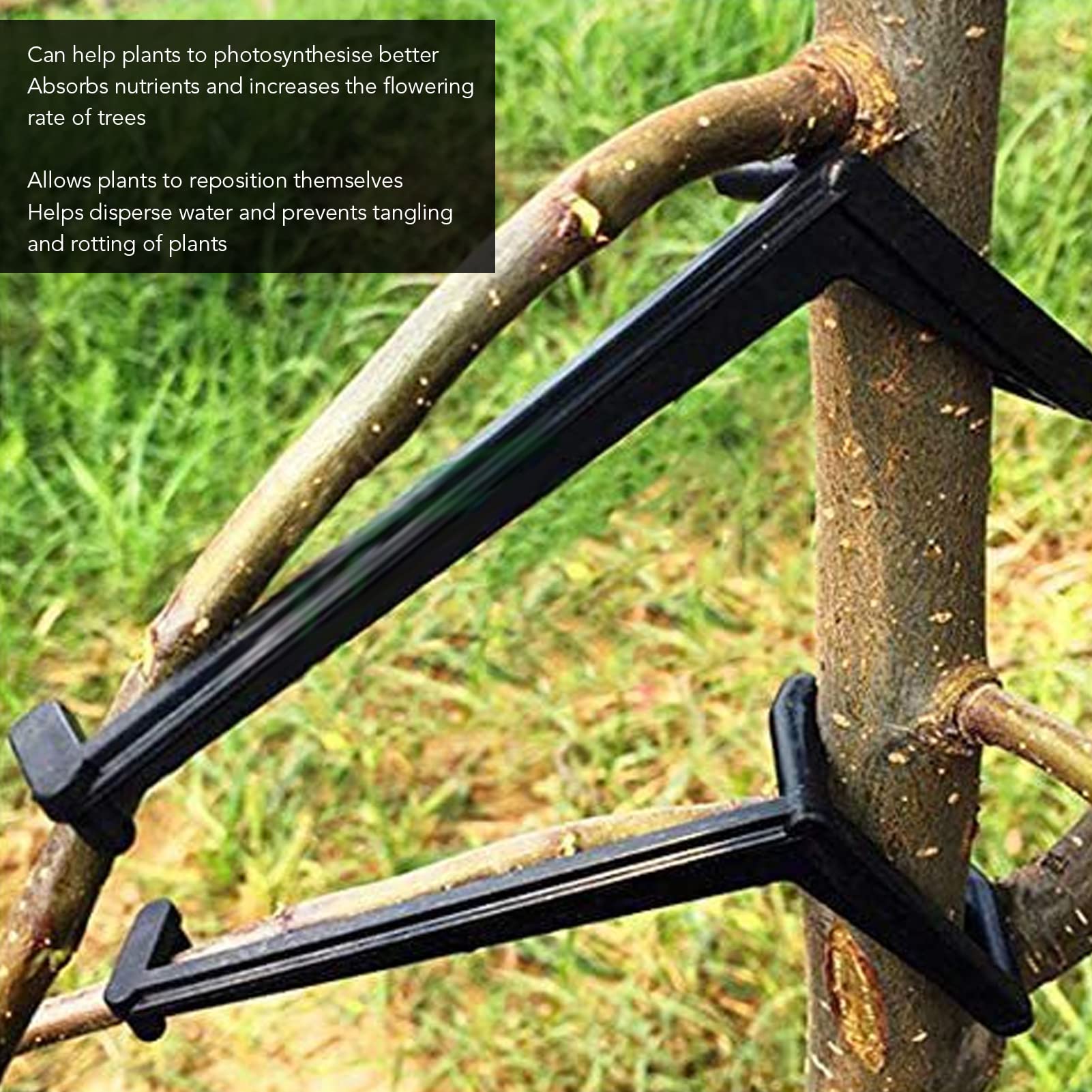 Yosoo Health Gear 20pcs Fruit Tree Spreader Plastic Bonsai Branch Trunk Spreader Modeling Tool Limb Spreader Black for Strong Spreading of Step Angles Branches - Image 2