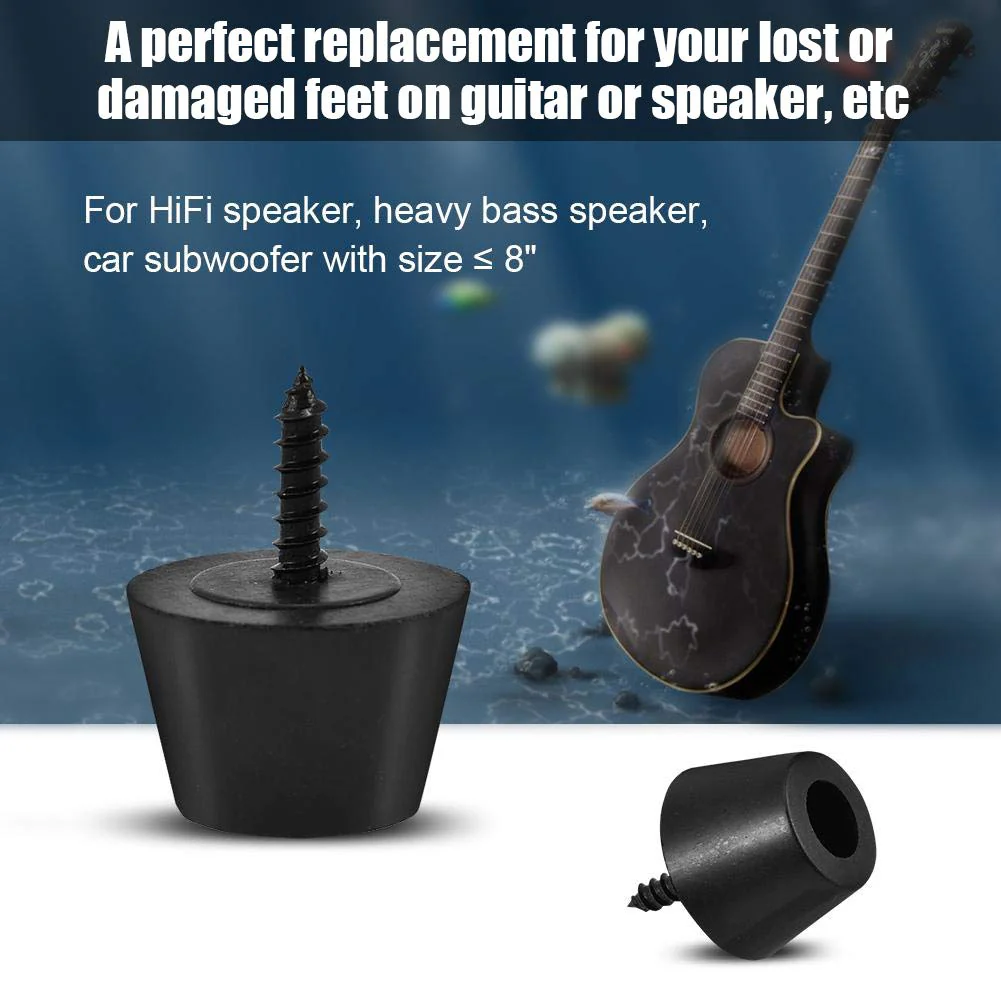 Yosoo- Round Rubber Feet Bumpers, Anti Scratch Screw-on Round Black Rubber Feet Bumpers Pads 8 Pcs 30x20mm Rubber Feet Anti-Vibration Base Pad Stand for Speaker Guitar Amplifier w/Screws - Image 8