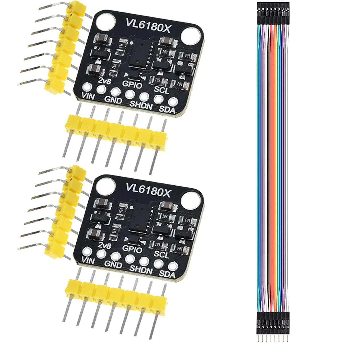 Youmile 2 PCS VL6180 VL6180X Ranging Sensor, Optical Distance Measuring Sensor Module Gesture Recognition Sensor Ambient Light Sensor for I2C Interface DC 3-5V