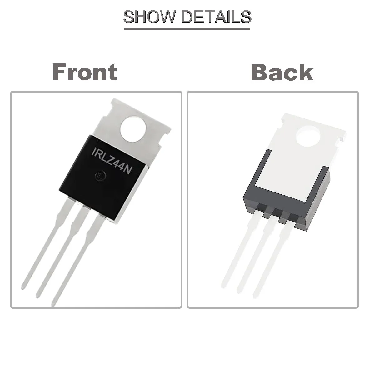 Youmile 20pcs IRLZ44N Mosfet Transistor IRLZ44NPBF N-Channel TO-220AB 47A 55V 3Pin International Rectifier with Heatsink Screw Disc Rubber Silicone Screwdriver - Image 2