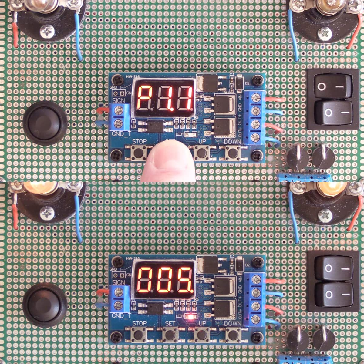 Youmile 2pcs Time Relay 230V - Interval 12V Control Switch 5V - 36V Digital LED Relay Board Timer Delay Module with Screwdriver Red and Black Cable - Image 7