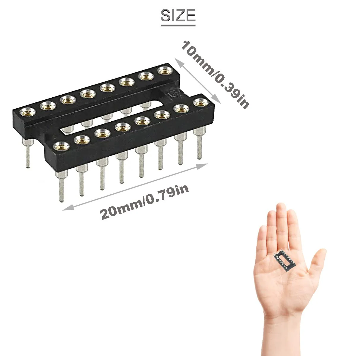 Youmile 30pcs DIP IC Socket 16pin Round 2.54mm Grid IC Base Adapter Round Hole Solder Type High Quality with Tin Wire Pen for DIY Electronics Experiments 16 pin - Image 3