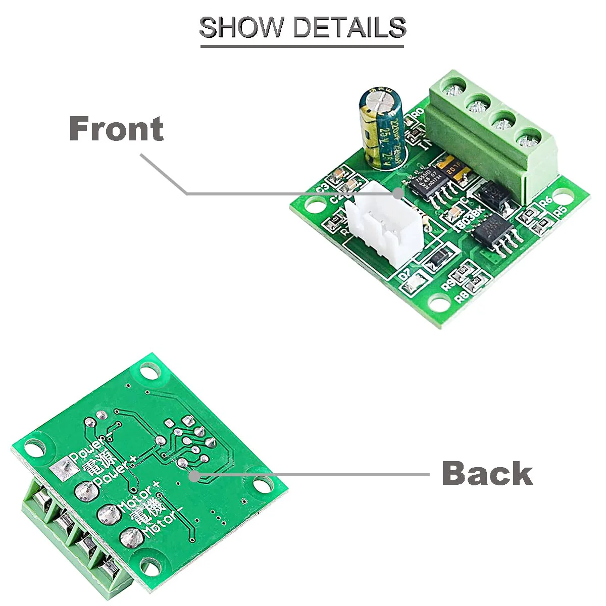 Youmile 4 pcs DC PWM Controller DC Motor Speed Controller module 1.8 V to 15 V 2A Rotary potentiometer Speed adjustment 1803BW B100K with screwdriver DC 1.8V~15V - Image 2