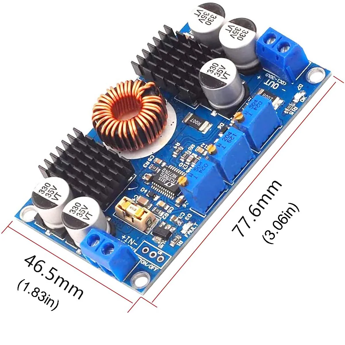 Youmile LTC3780 Boost Converter DC 5V-32V to 1V-30V 10A Constant Voltage Current Automatic Converter Step-Up Down Controller Charging Module with Cable - Image 4