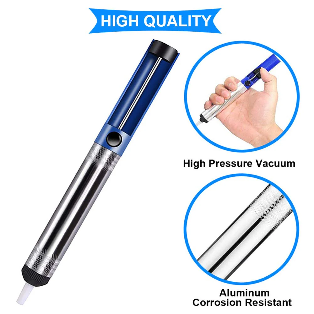 Youmile Soldering Suction Desoldering Pump, Vacuum Pump, Soldering Remover, Soldering Accessories with Desoldering Wick, 2 Pieces Replacement Nozzle, 2 Pieces Heat-resistant Hose - Image 3