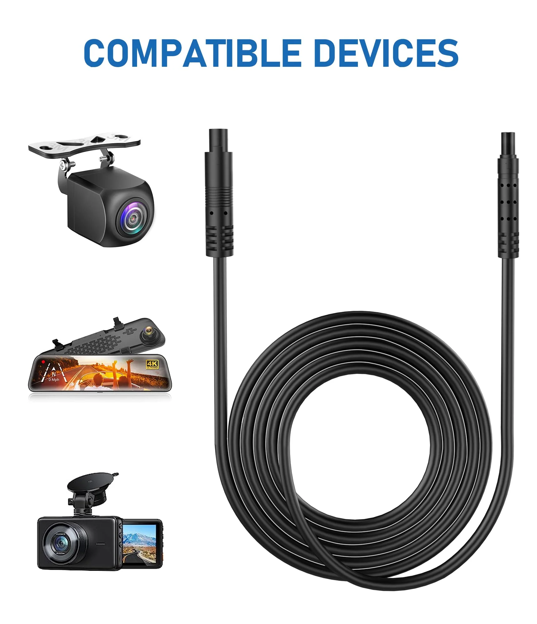 YQMAJIM 4Pin Backup Camera Extension Cable,(5Ft 4P) Pure Copper Thicker Shield DashCam Rear View Camera Extension Cord,Mirror Dashcam Rear Camera Extension Cable,Reverse Camera Extension Wire 4Pin-5Ft - Image 6