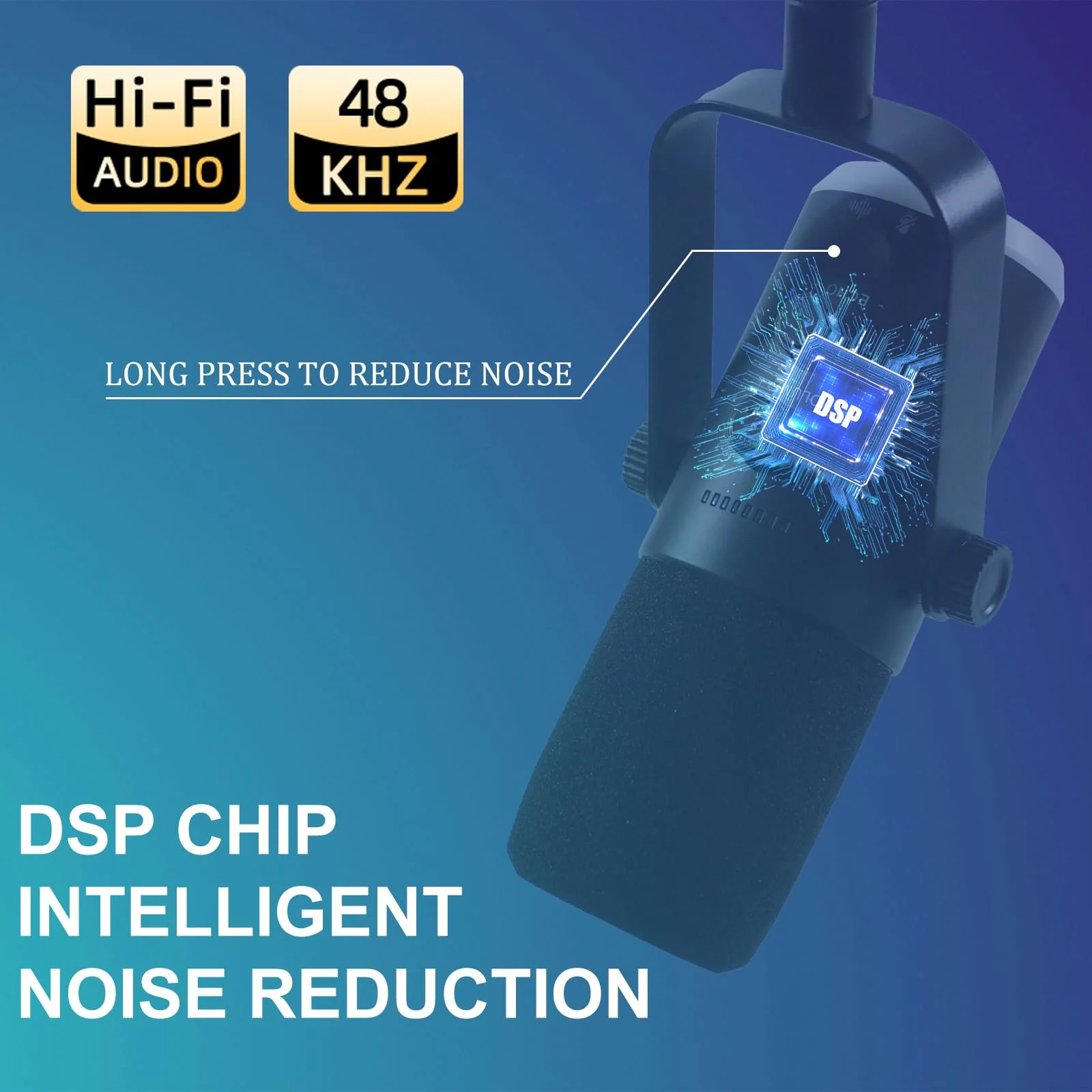 YU7 USB/XLR Dual-Mode Dynamic Gaming Microphone for PS5/PC/Mac/mobile Phones, 48kHz HiFi, Noise Reduction, RGB Gaming Light YouTube/TikTok Streaming Live mic, Can be Used for Microphone Stand - Image 6