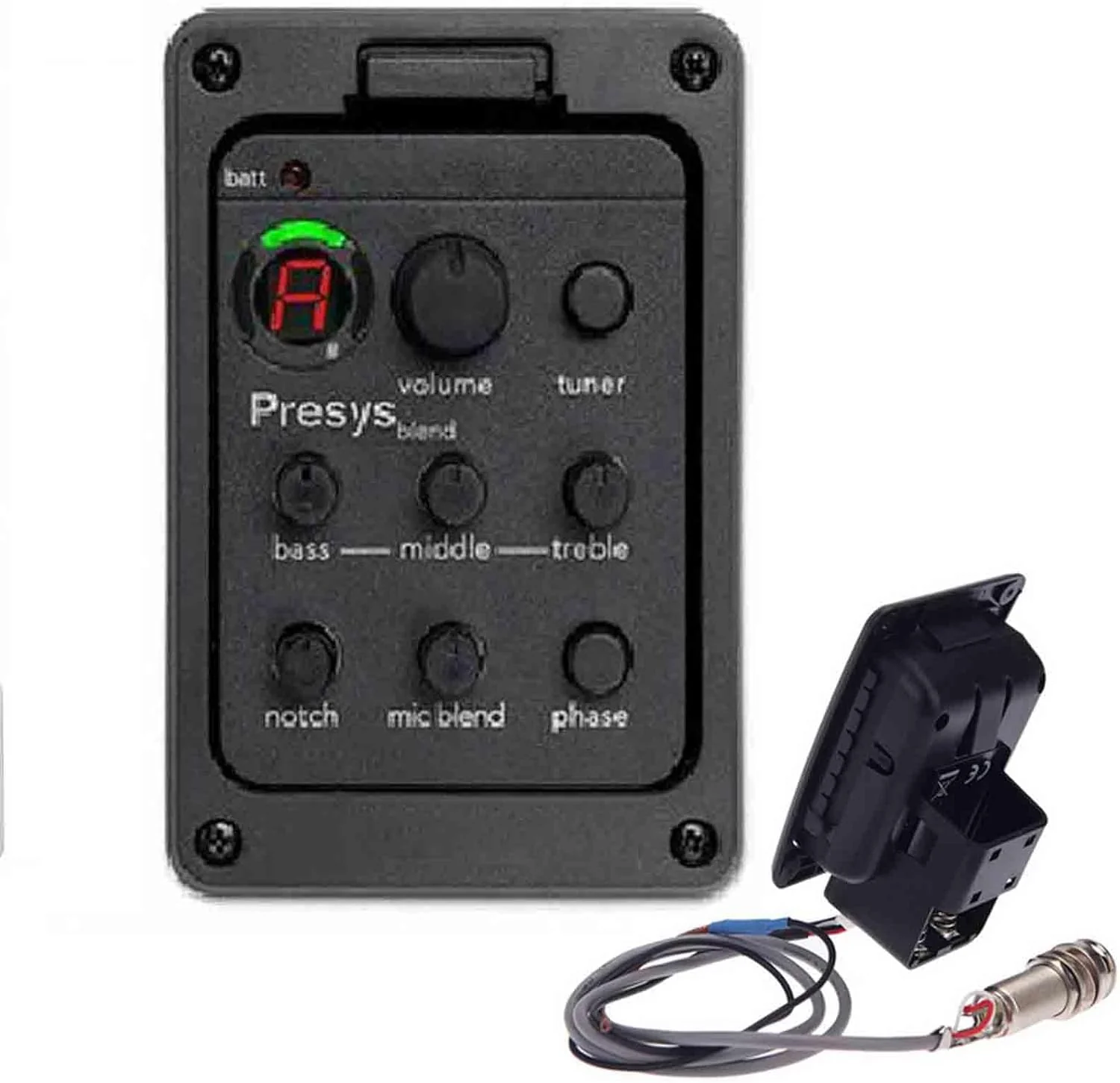 Yuehuam Acoustic Guitar EQ Equalizer Onboard Preamp Pickup Tuner Guitar Tool for Acoustic Guitar Musical Instrument EQ Equalizer Guitar Preamp