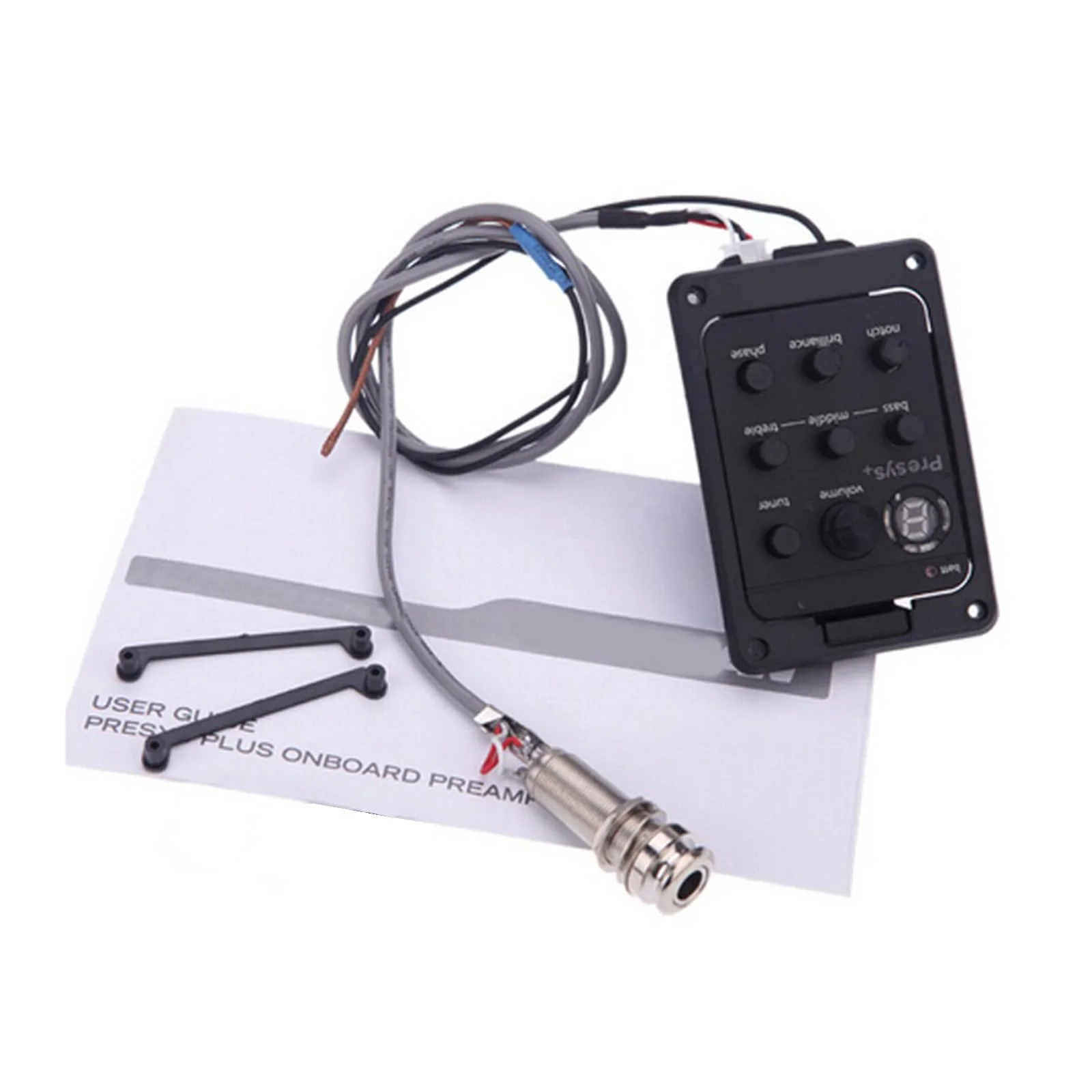 Yuehuam Acoustic Guitar EQ Equalizer Onboard Preamp Pickup Tuner Guitar Tool for Acoustic Guitar Musical Instrument EQ Equalizer Guitar Preamp - Image 4