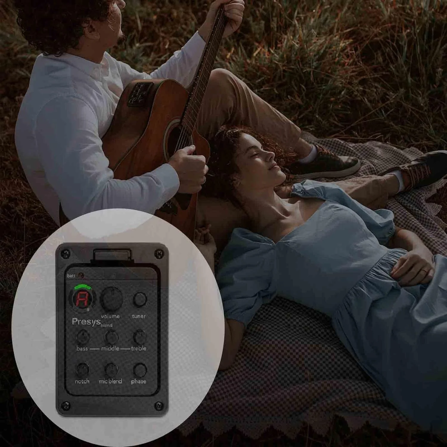 Yuehuam Acoustic Guitar EQ Equalizer Onboard Preamp Pickup Tuner Guitar Tool for Acoustic Guitar Musical Instrument EQ Equalizer Guitar Preamp - Image 5